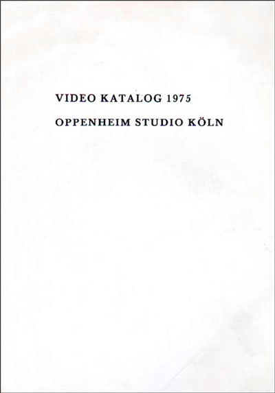 Video katalog 1975 Oppenheim Studio Köln