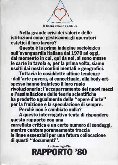 Rapporto '80: indagine sociologica sull'avanguardia italiana dal 1970 ad oggi