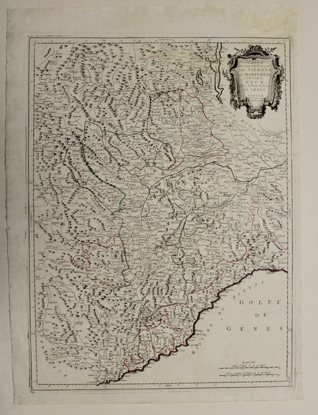 Carte qui contient la Principauté de Piémont, le Monferrat et …