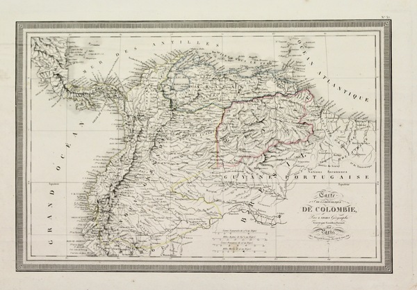 Carte de la Republique de Colombie.