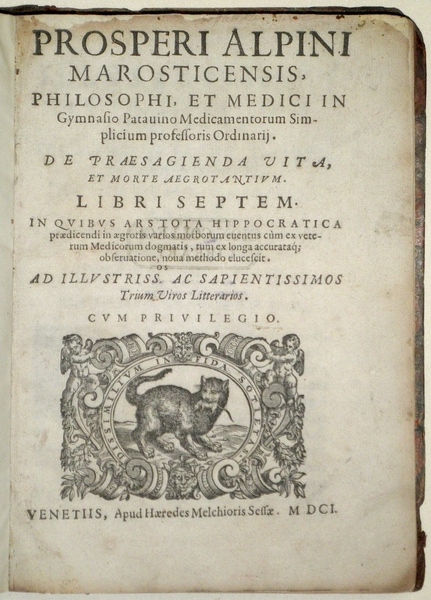 Prosperi Alpini marosticensis, philosophi, et medici in gymnasio patavino. libri …