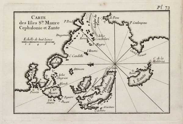 Carte des Isles S.te Maure Cephalonie et Zante.