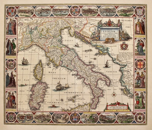 Tabula Italiae, Corsicae, Sardiniae et adjacentium Regnorum nec non viva …