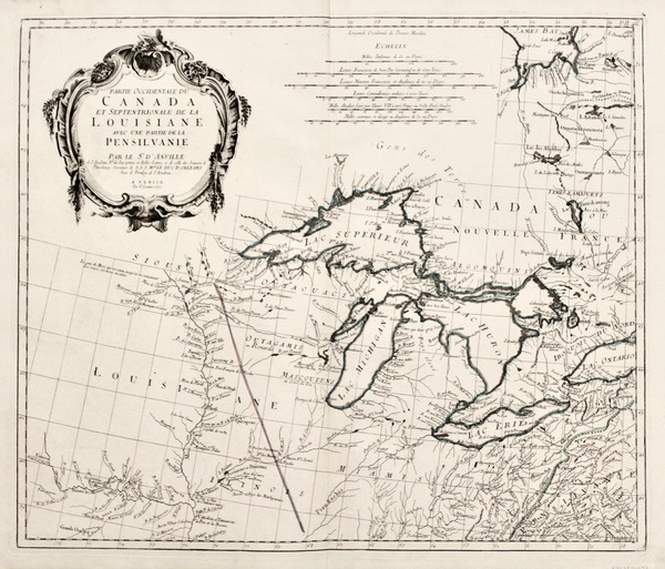 Partie occidentale du Canada et septentrionale de la Louisiane avec …