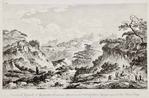 Environs de Girgenti l'Agrigentum des anciens dessinès sur le bords …