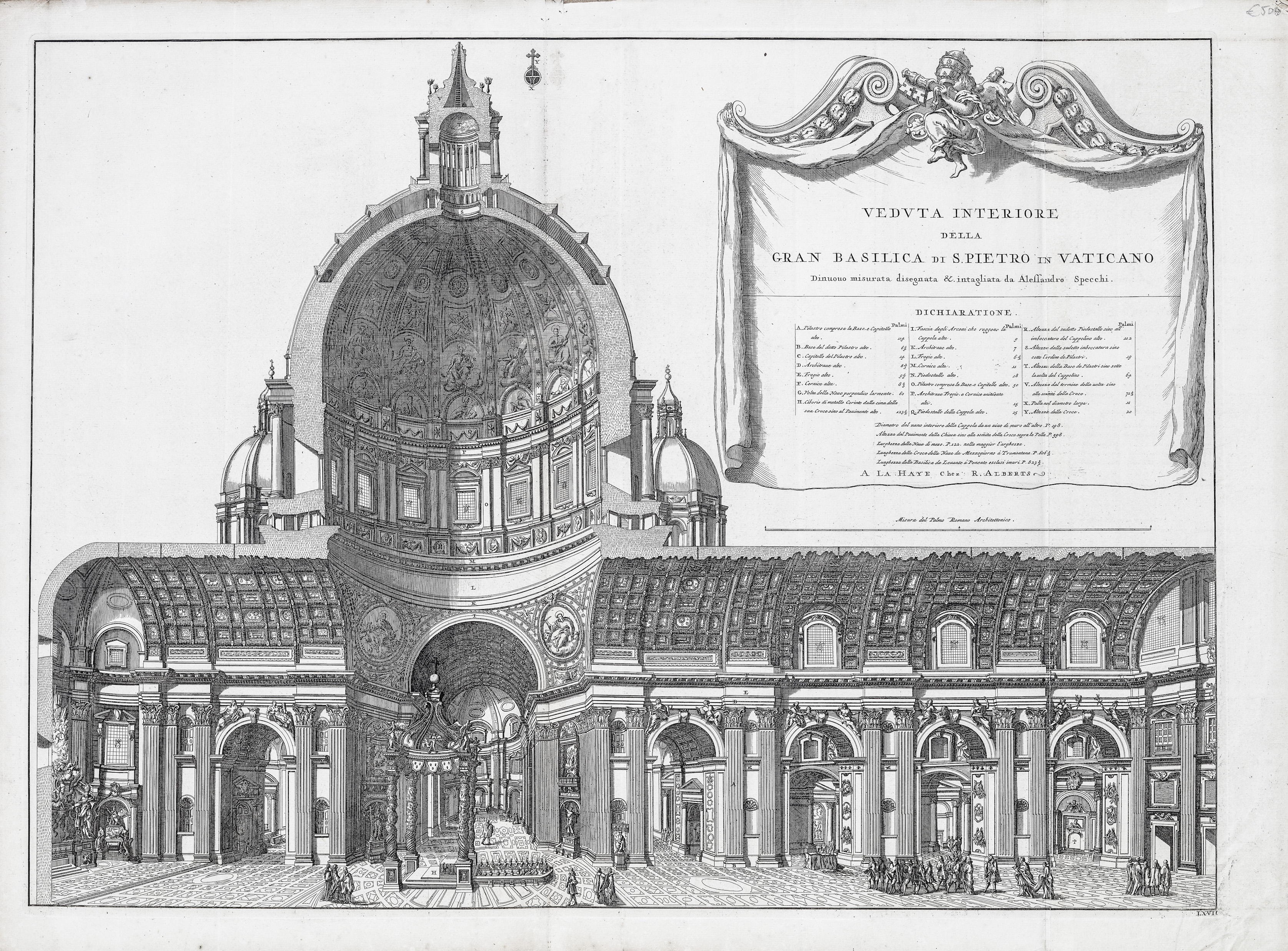 (3 tavole) 1-Prospetto della Basilica Vaticana. Architettura di Carlo Maderno …