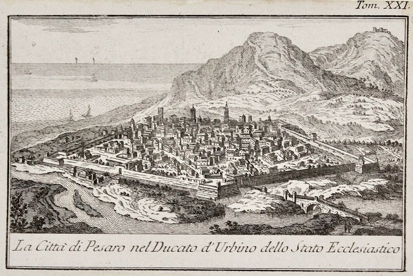 La città di Pesaro nel ducato d'Urbino dello stato ecclesiastico.