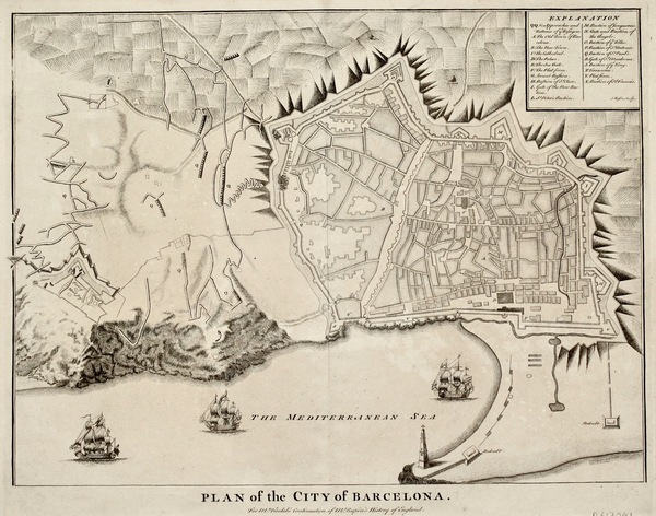 Plan of the city of Barcelona.