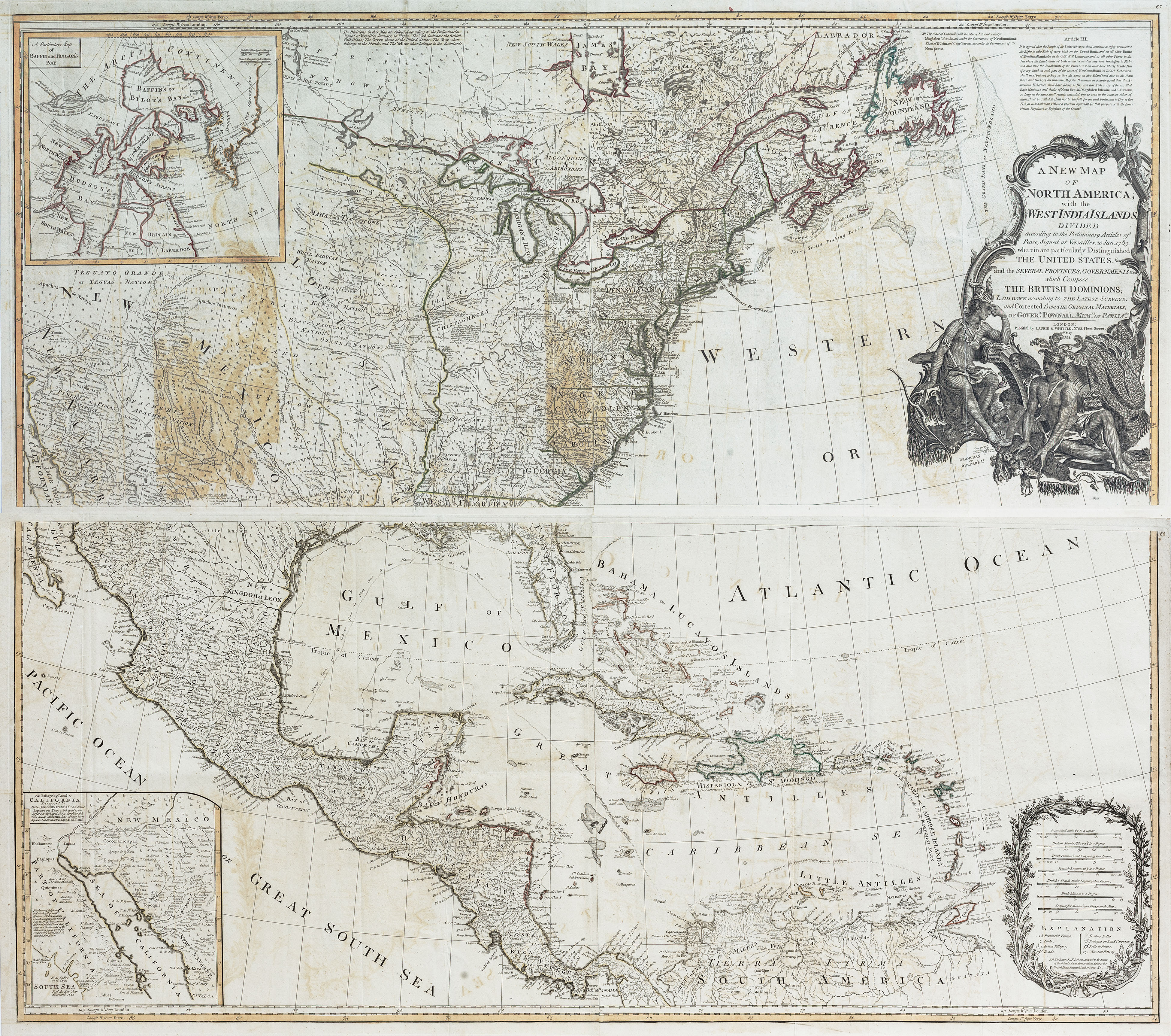 A new map of north America with the west India …