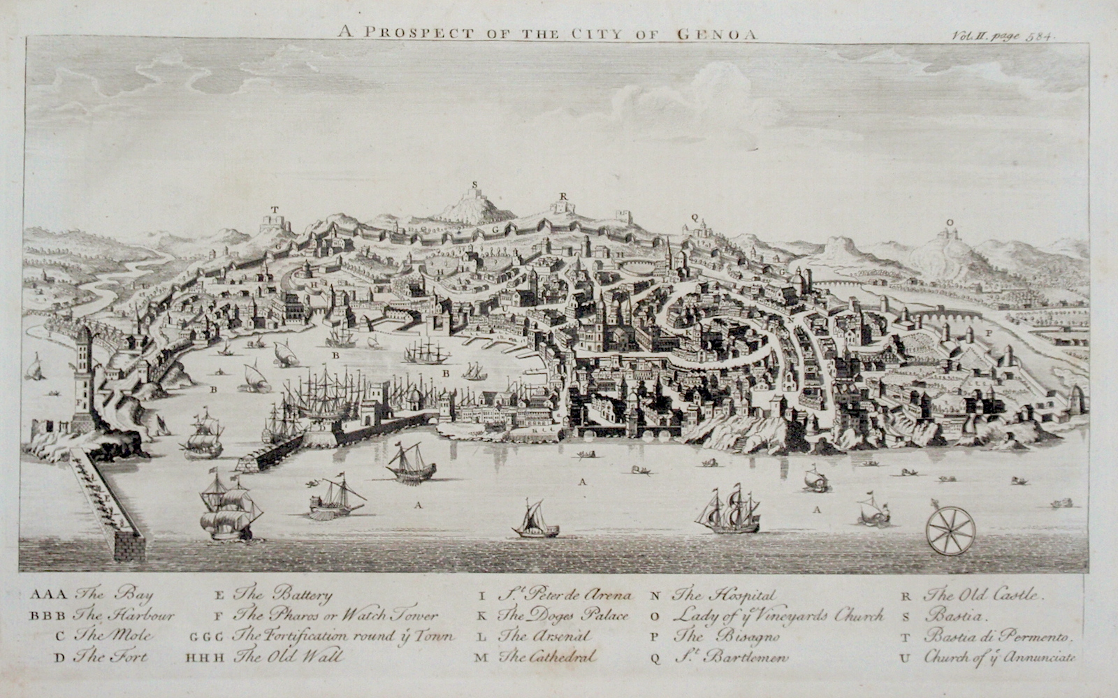 A prospect of the city of Genoa.