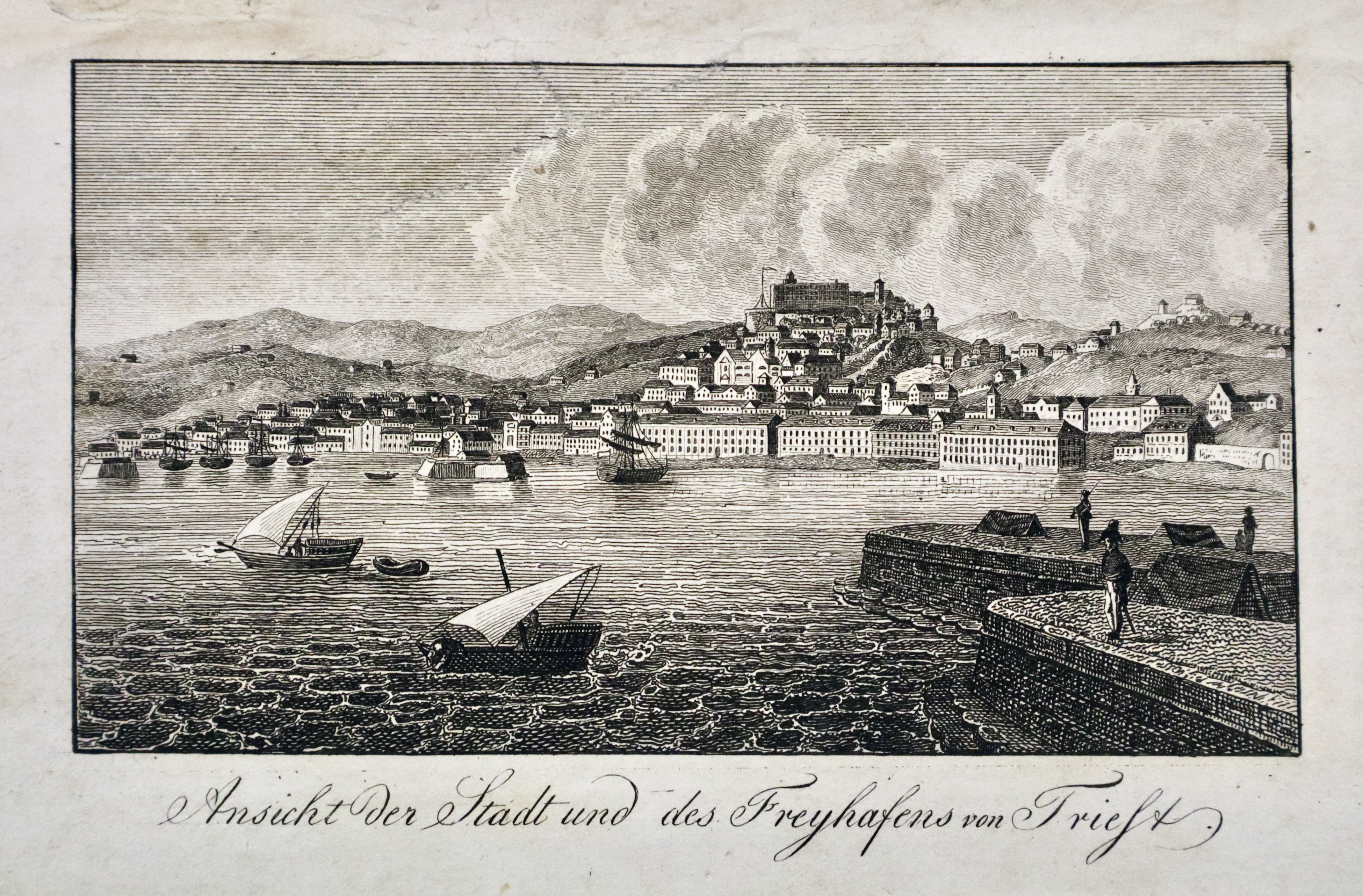 Ansicht der stadt und des freyhafens von Triest.