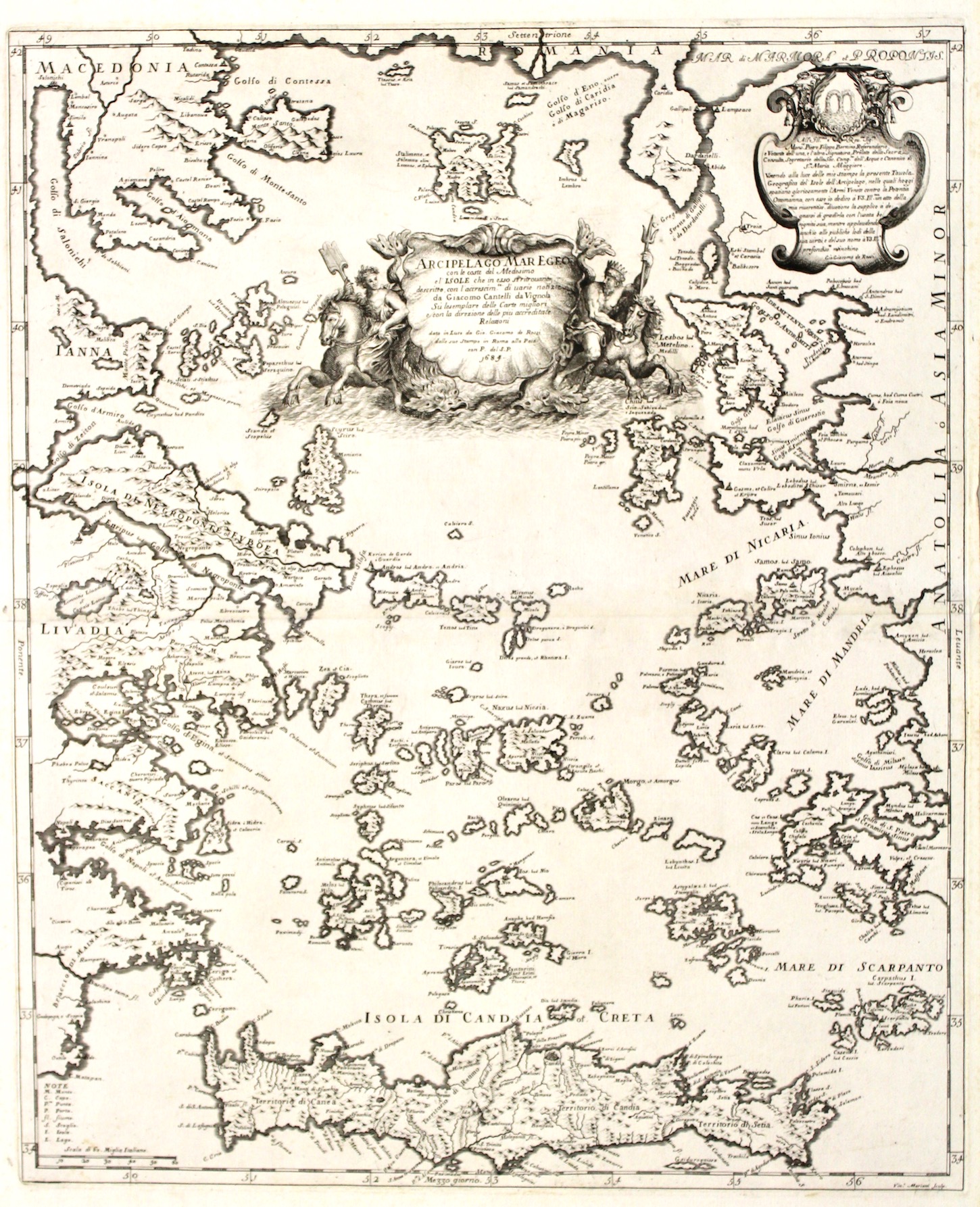 Arcipelago Mar Egeo con le carte del medesimo e l'isole …