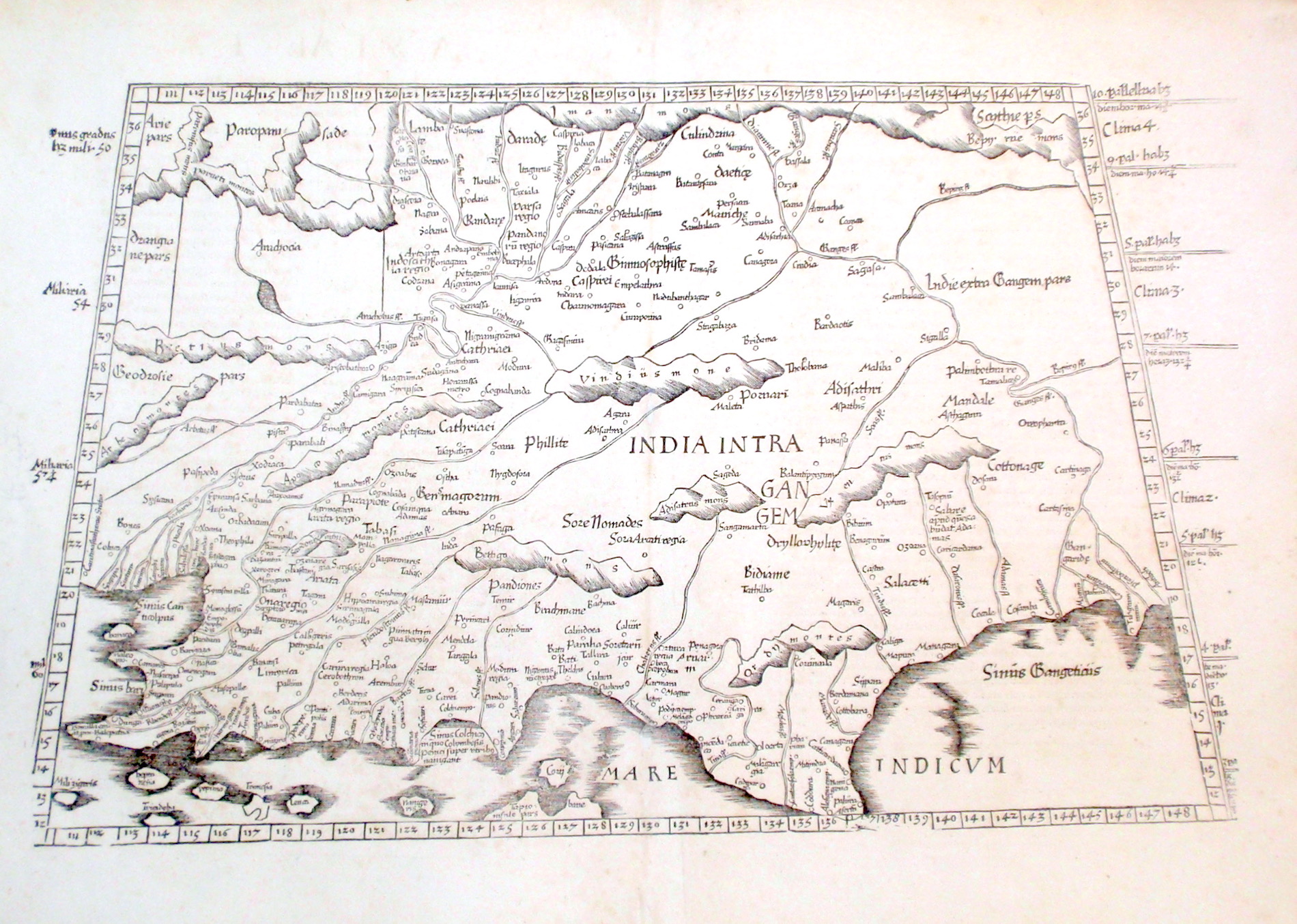 Asiae tabula decima continet Indiam intra Gangem