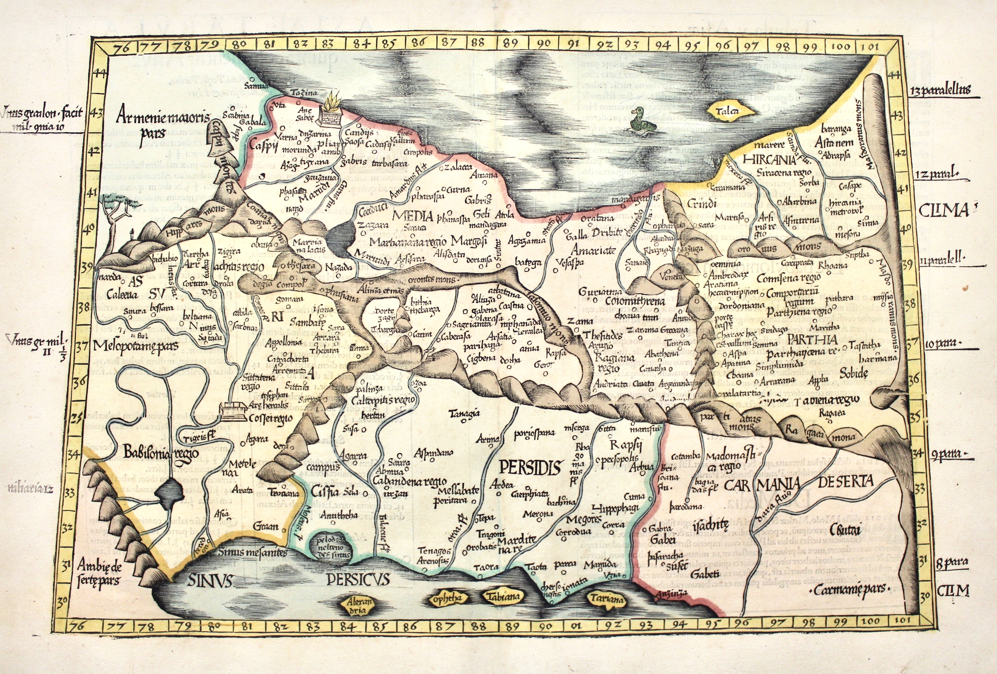 Asiae Tabula Quinta continentur Assyria, Media, Susiana, Persis, Parthia, Carmania …