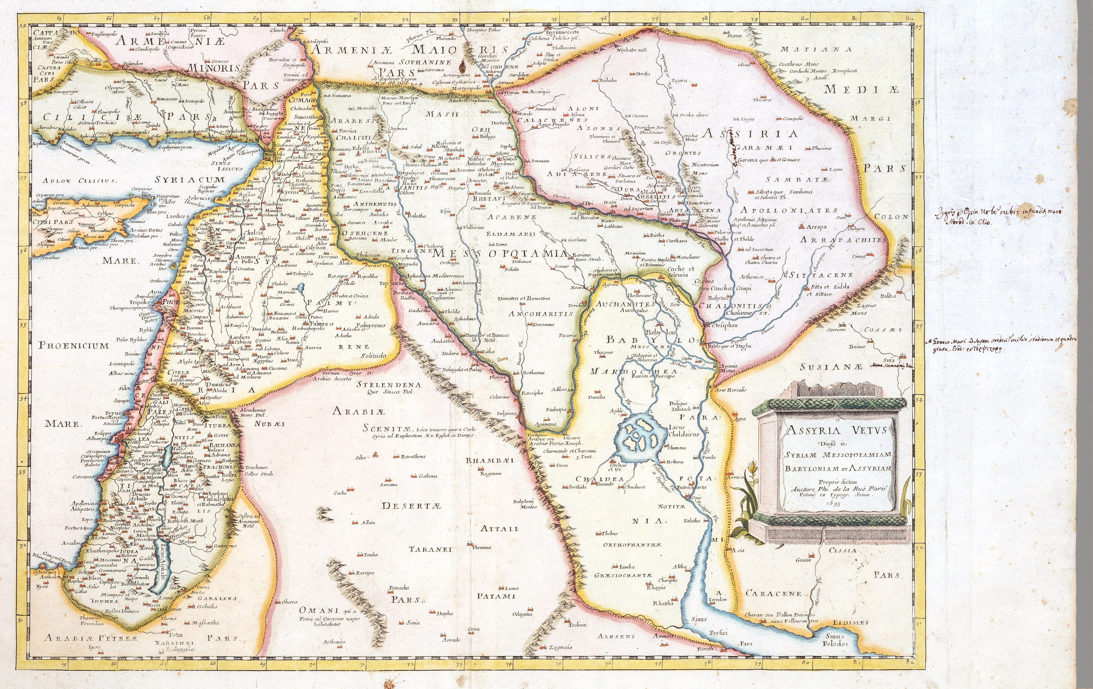 Assyria Vetus divisa in Syriam, Messopotamiam, Babyloniam, et Assyriam