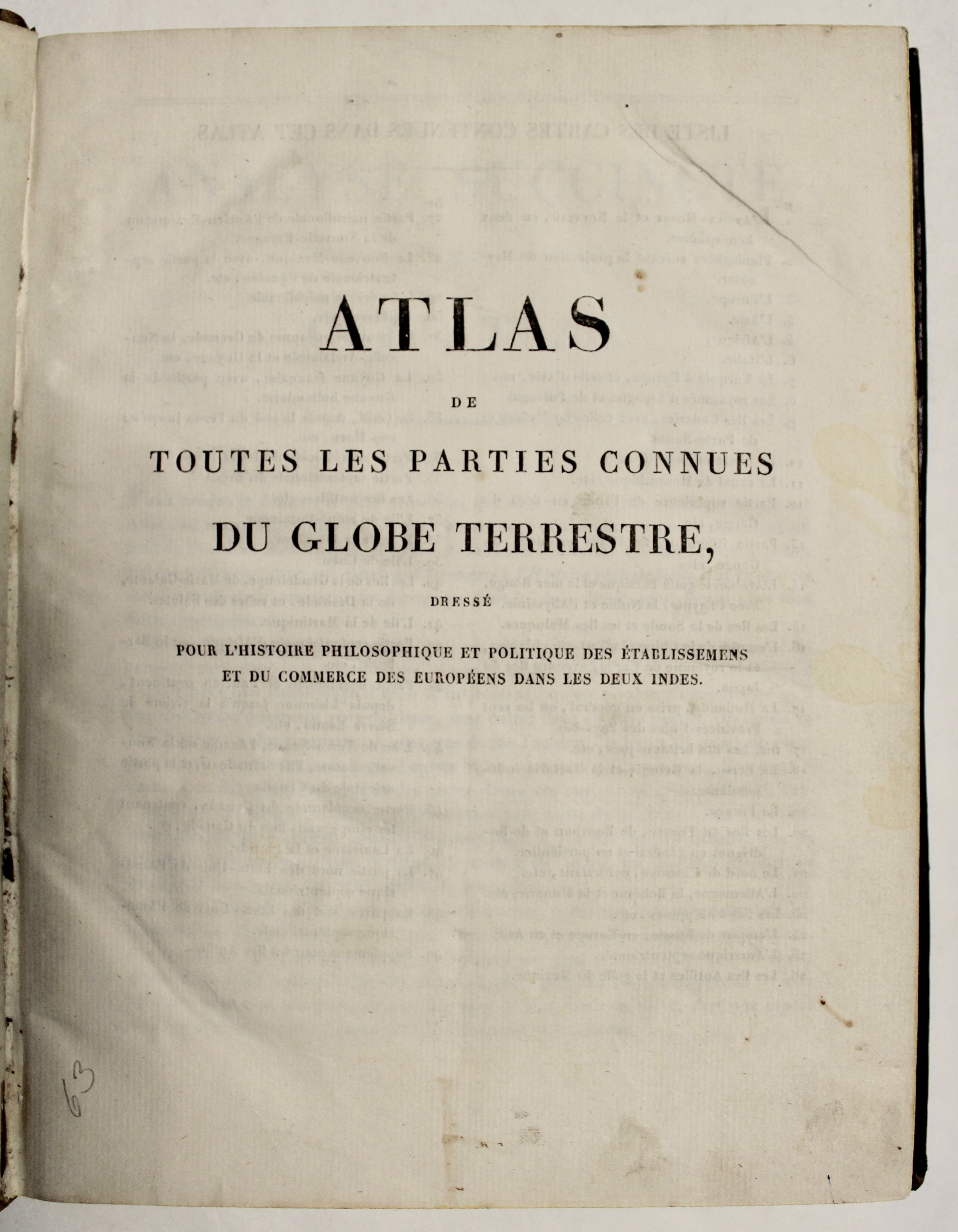 Atlas de toutes les parties connues du globe terrestre….