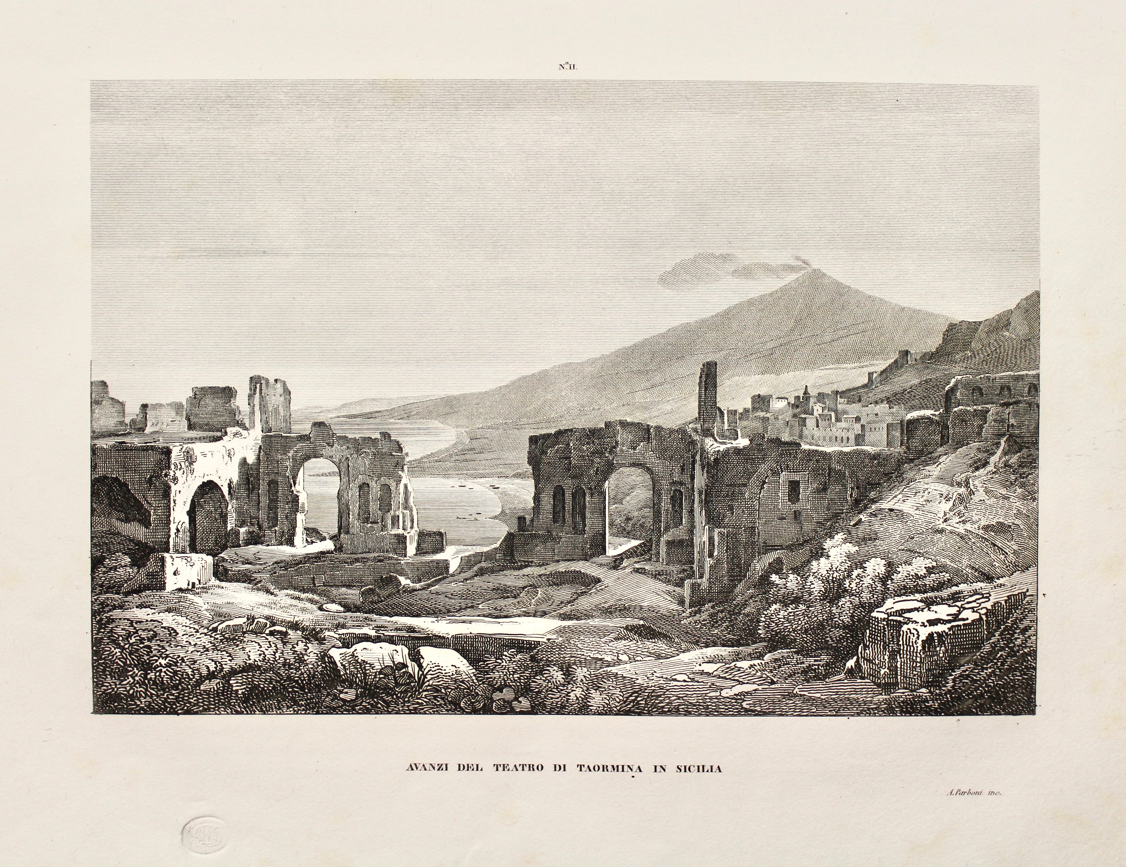 Avanzi del teatro di Taormina in Sicilia.