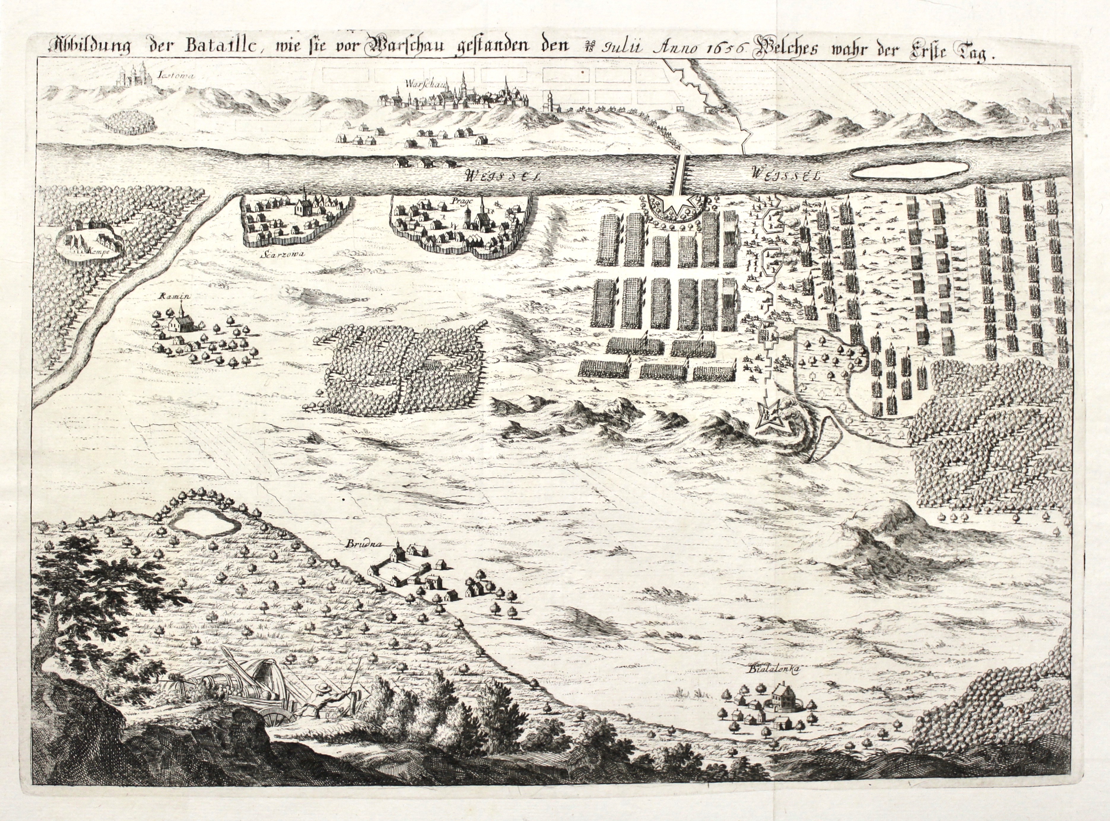 Beschreibung der Bataille wie sie vor Warschau gestanden den 28/18 …