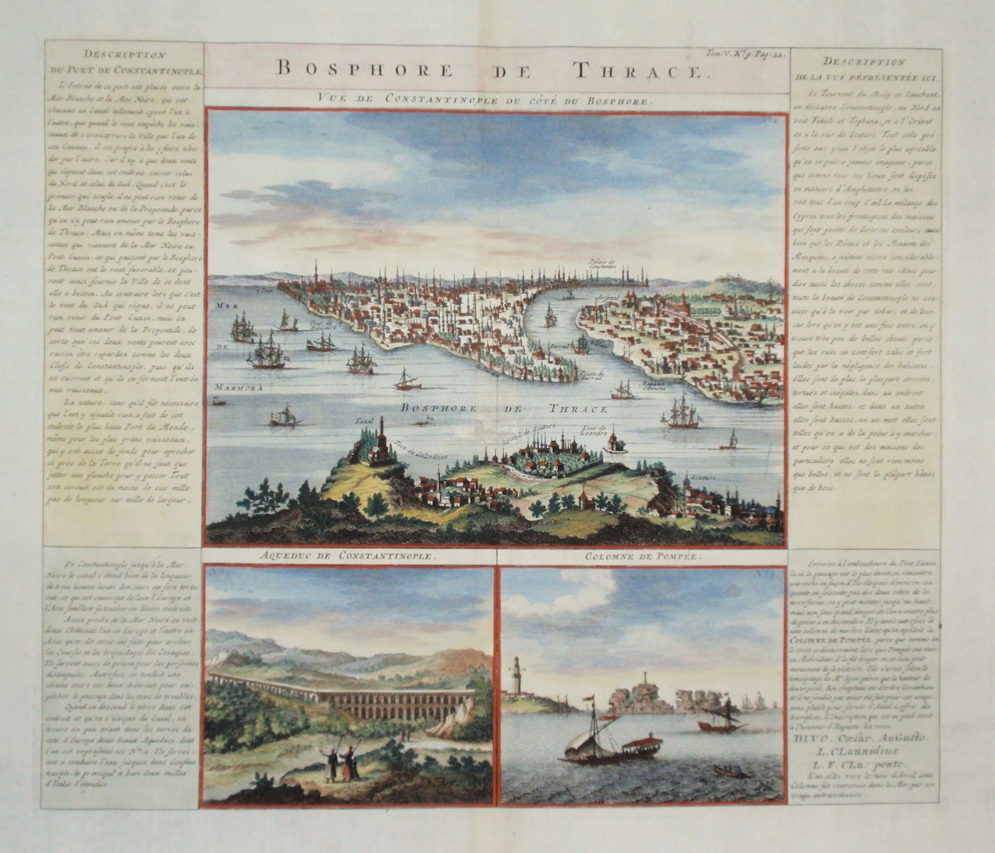 Bosphore de Thrace. Vue de Costantinople du coté du Bosphore.