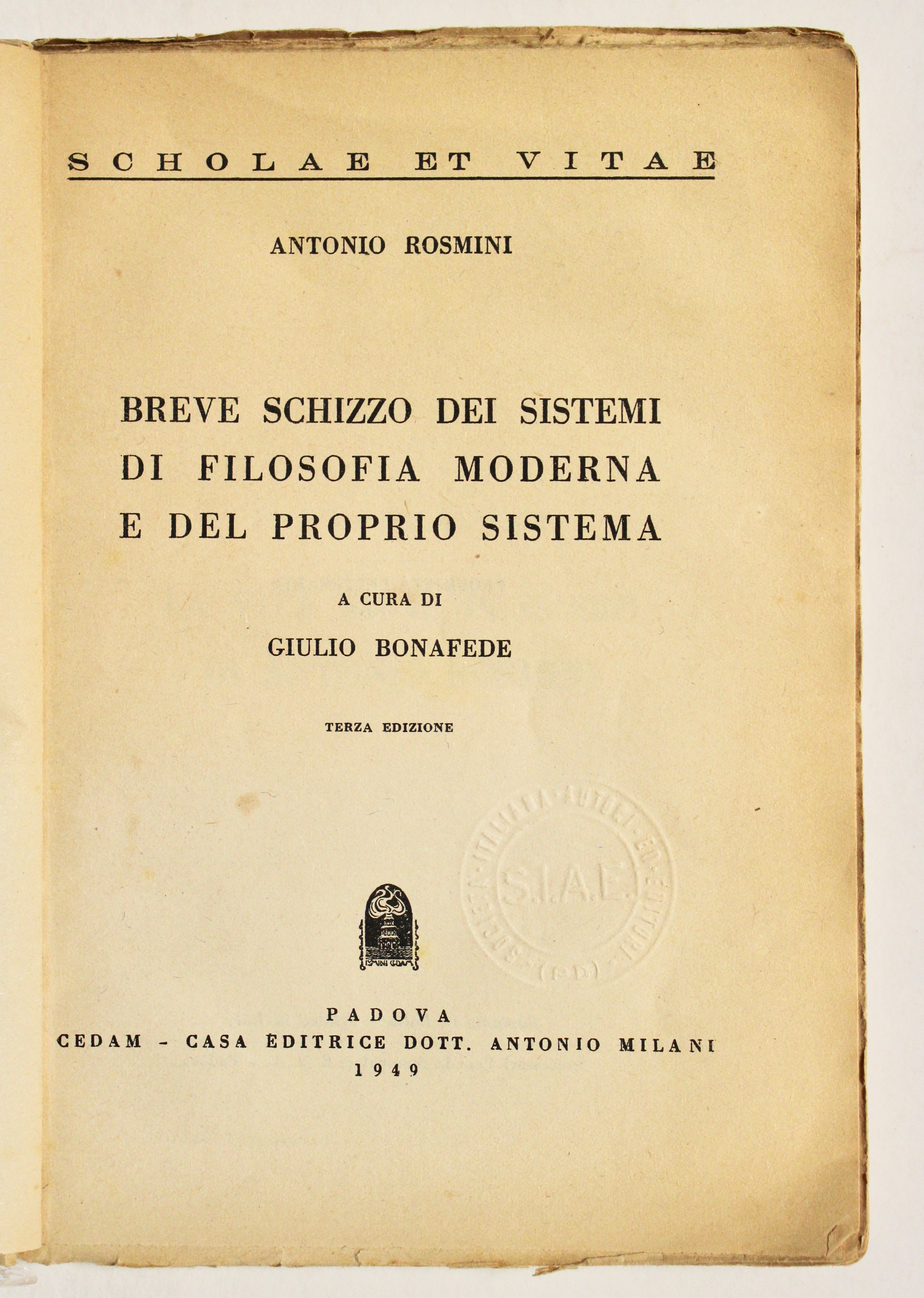Breve schizzo dei sistemi di filosofia moderna e del proprio …