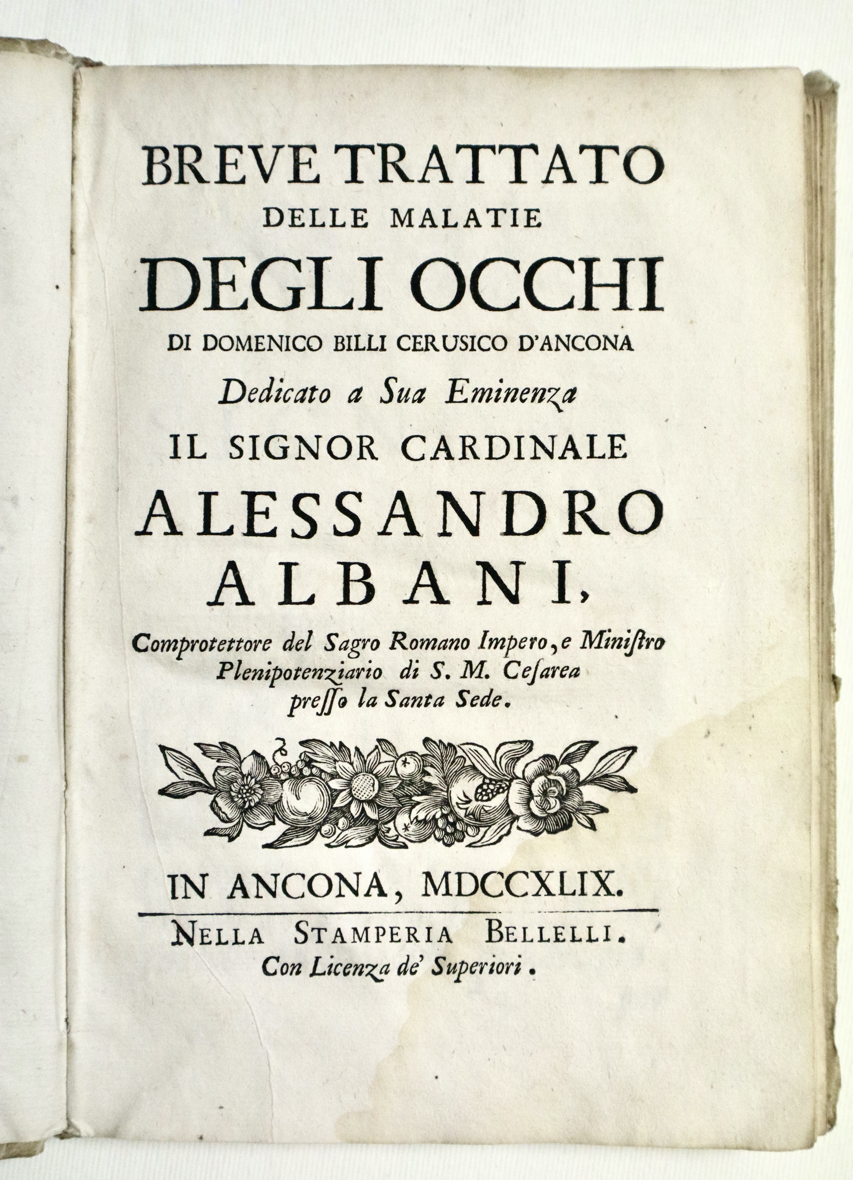 Breve trattato delle malatie (sic) degli occhi di Domenico Billi …