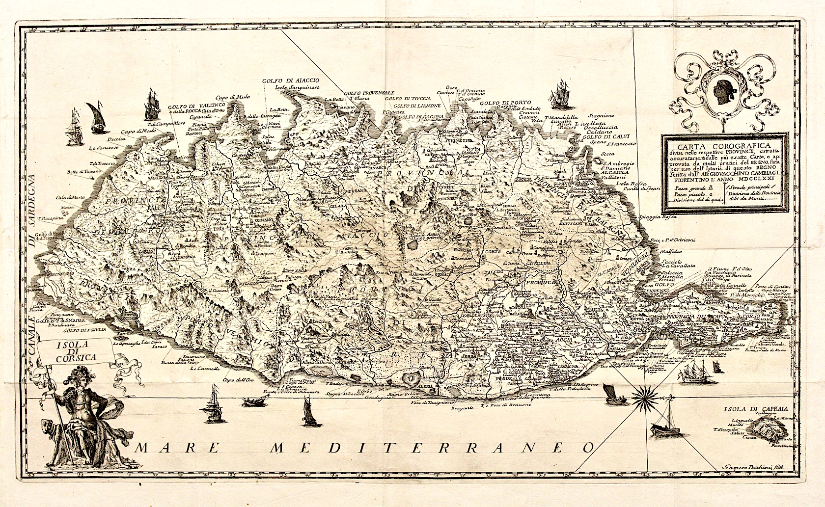 Carta Corografica divisa nelle respettive Province, estratta accuratamente dalle piu …