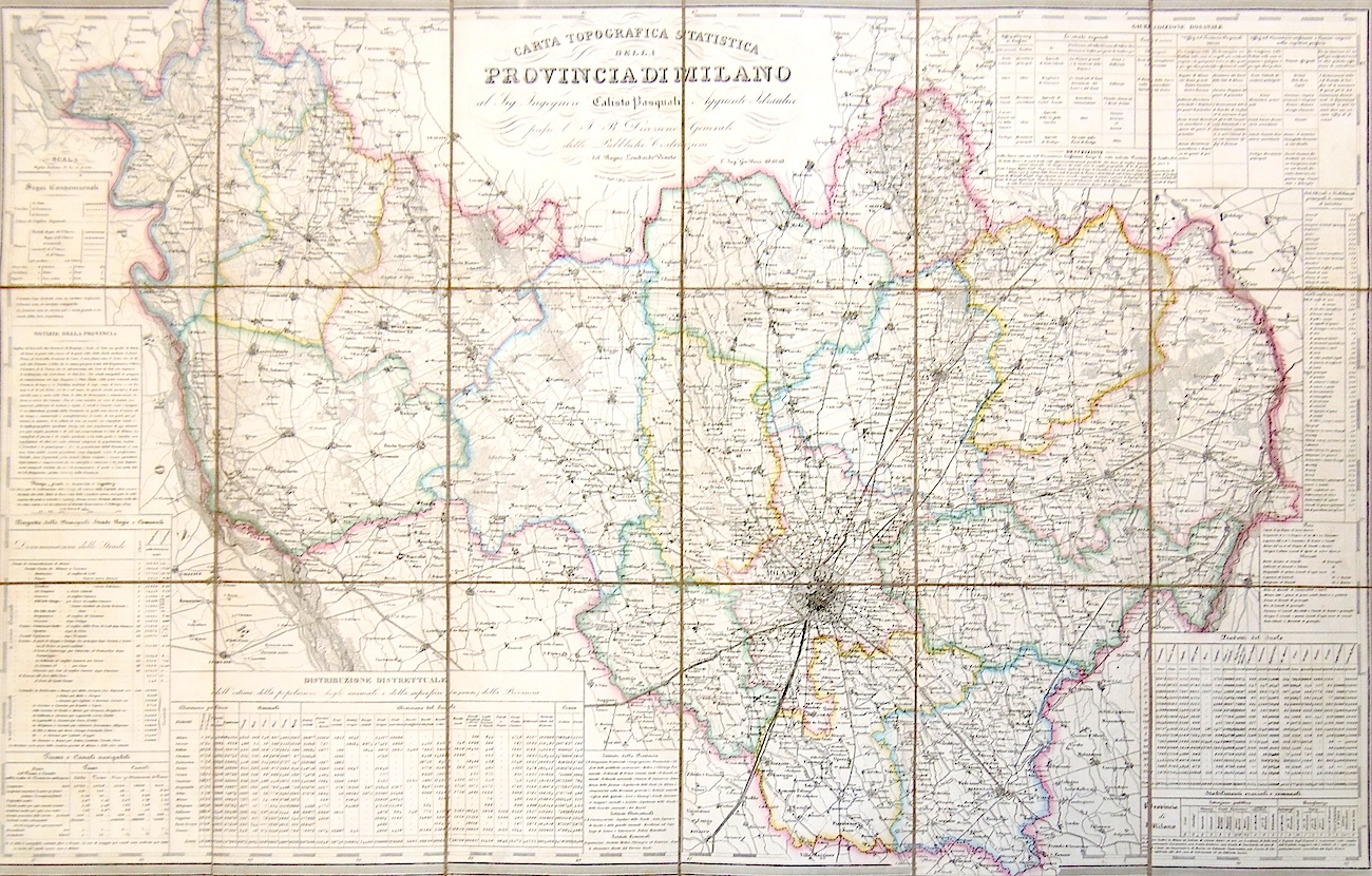 Carta topografica statistica della provincia di Milano al Sig. Ing. …