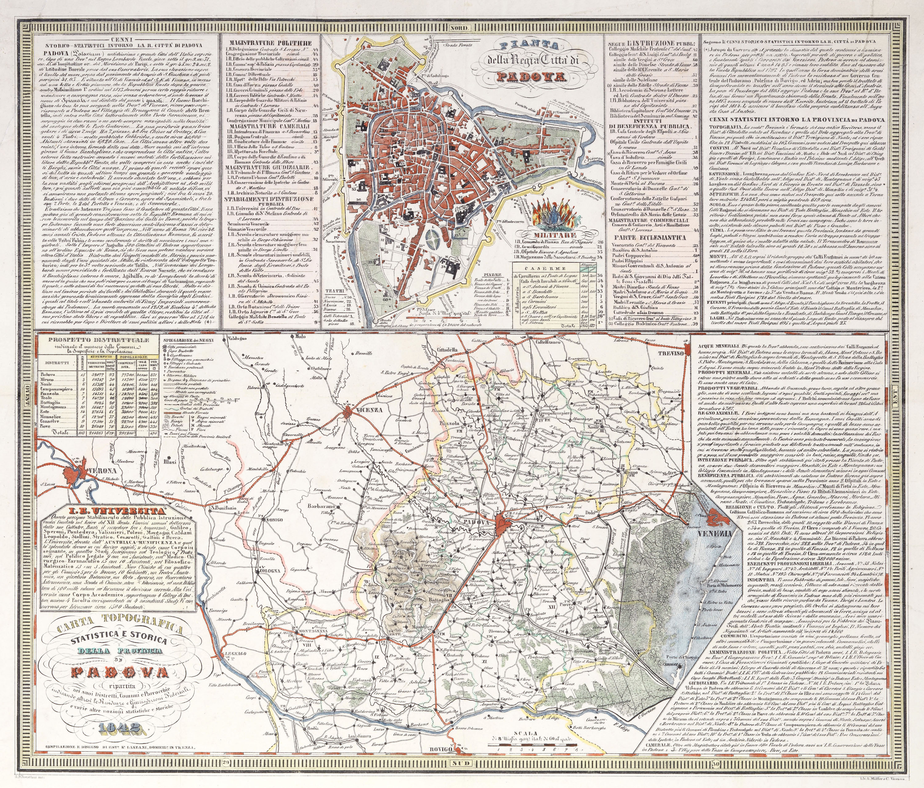 Carta topografica statistica e storica della provincia di Padova ripartita …