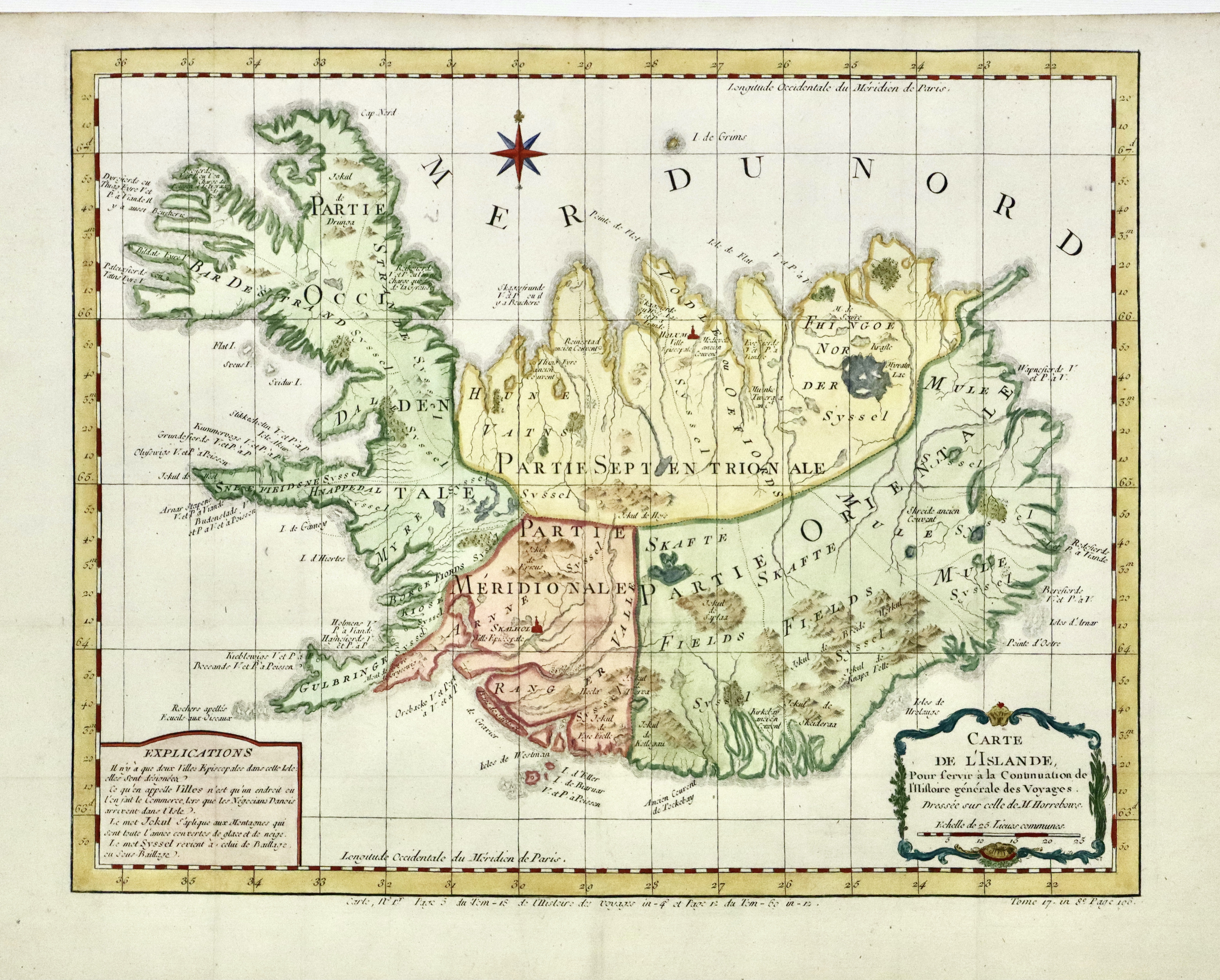 Carte de l’Islande. Pour servir a la Continuation de l'Histoire …