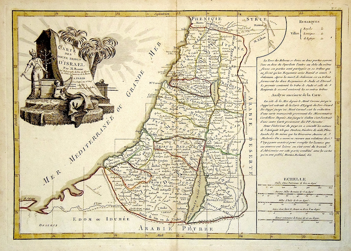 Carte des douze tribus d'Israel.