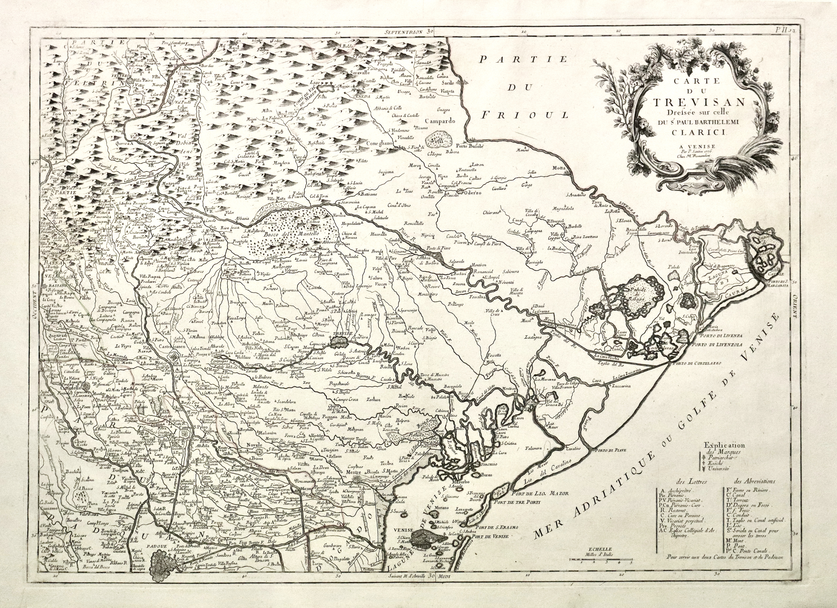 Carte du Trevisan Drefsée sur celle du S. Paul Barthelemi …
