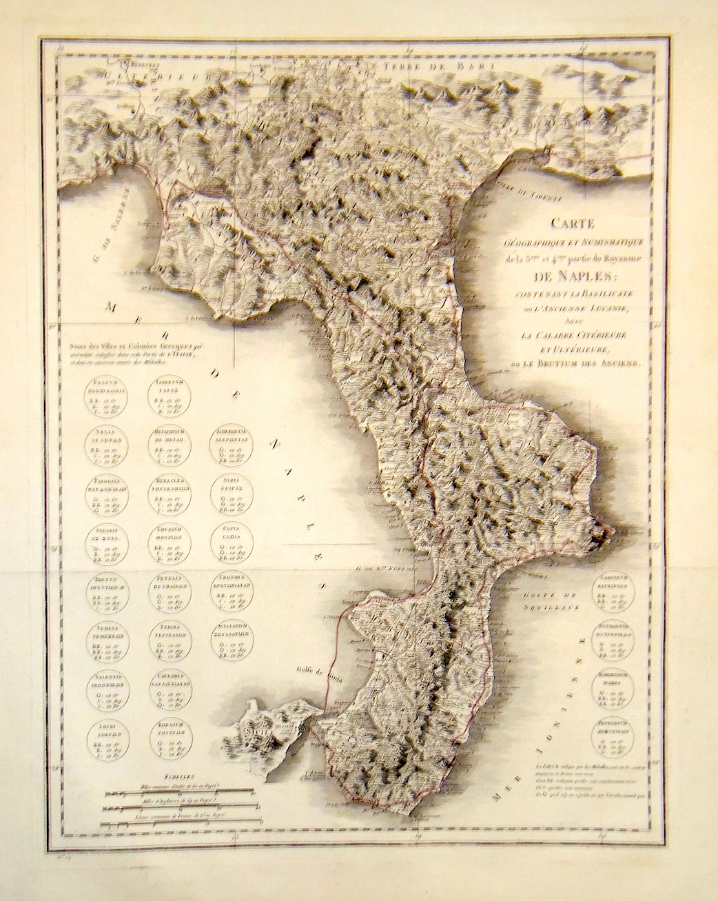 Carte géographique et numismatique de …Basilicate ou l’ancienne Lucanie, avec …