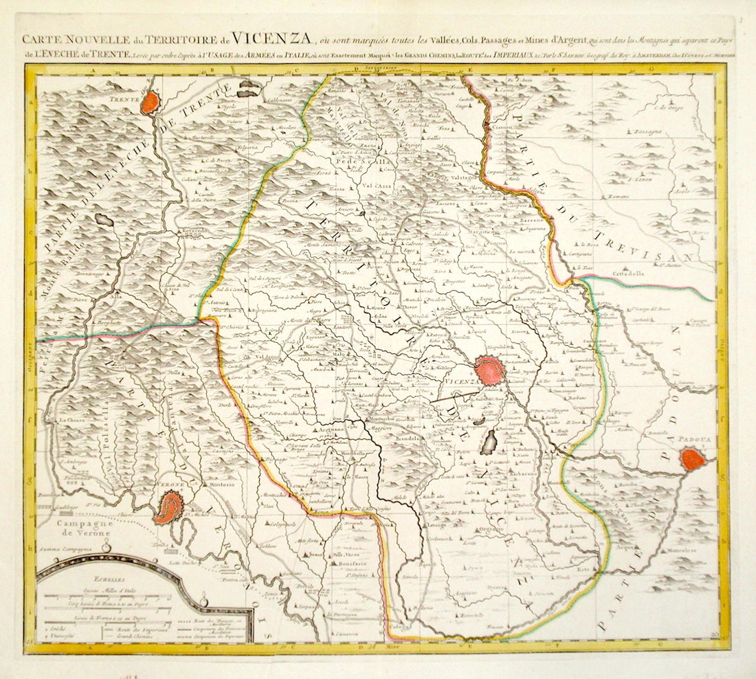 Carte nouvelle du territoire de Vicenza.