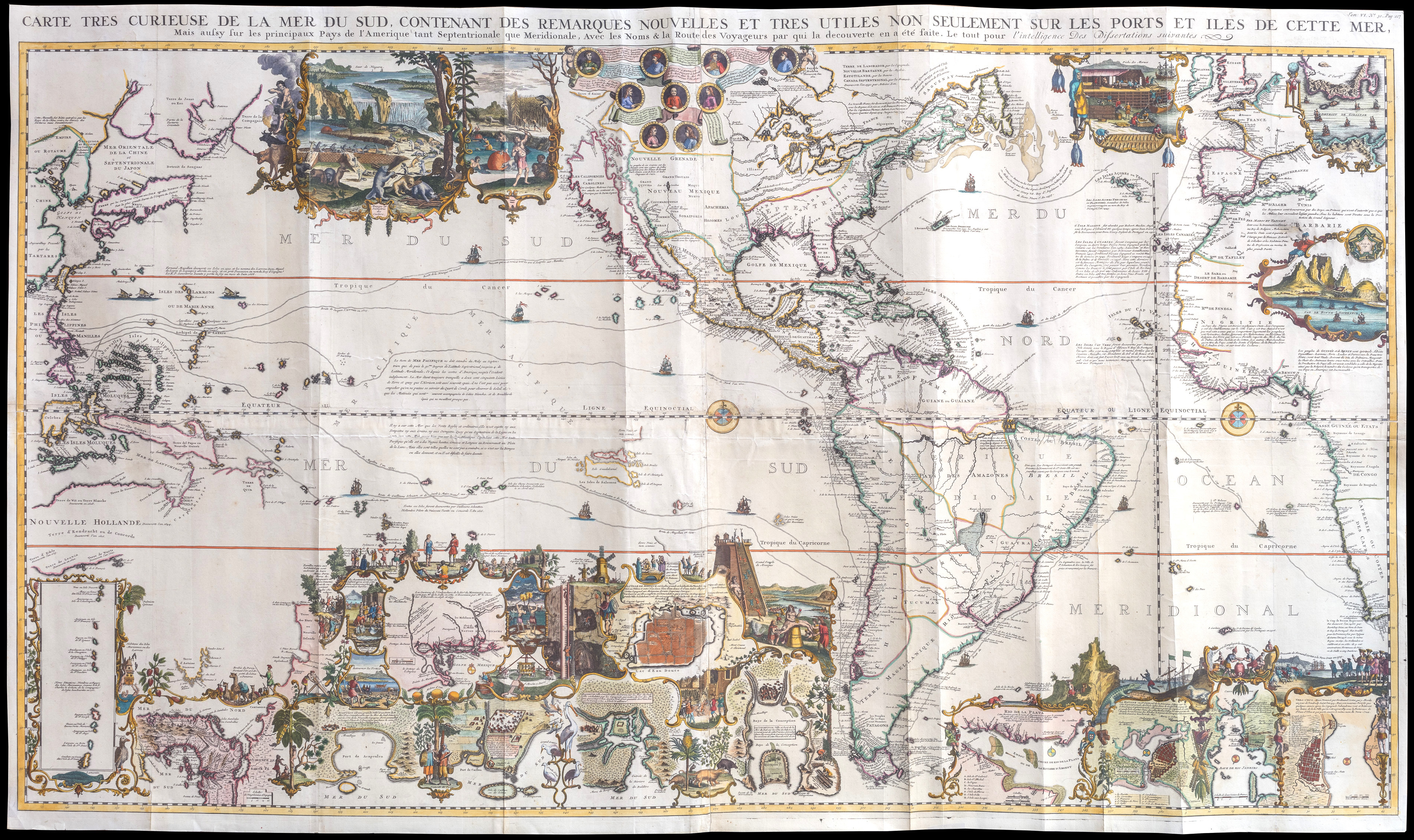 Carte Tres Curieuse De La Mer Du Sud Contenant Des …