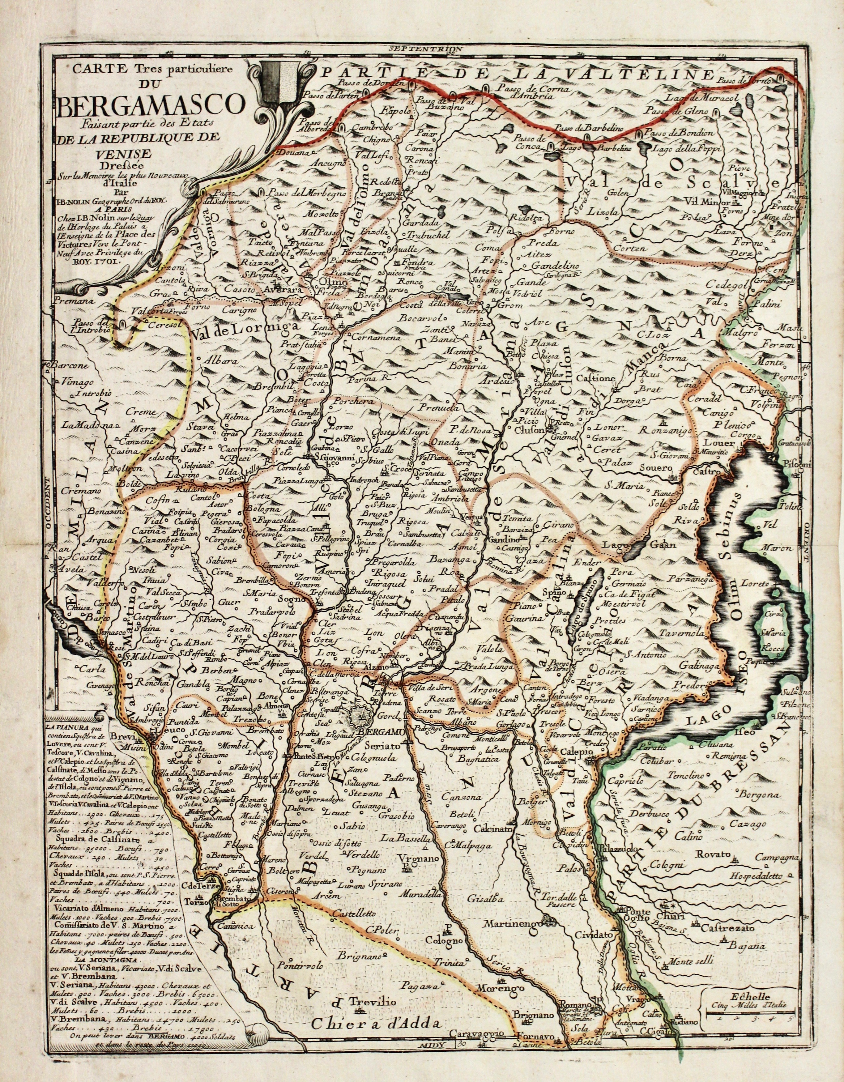 Carte tres particuliere du Bergamasco faisant partie des Etats de …