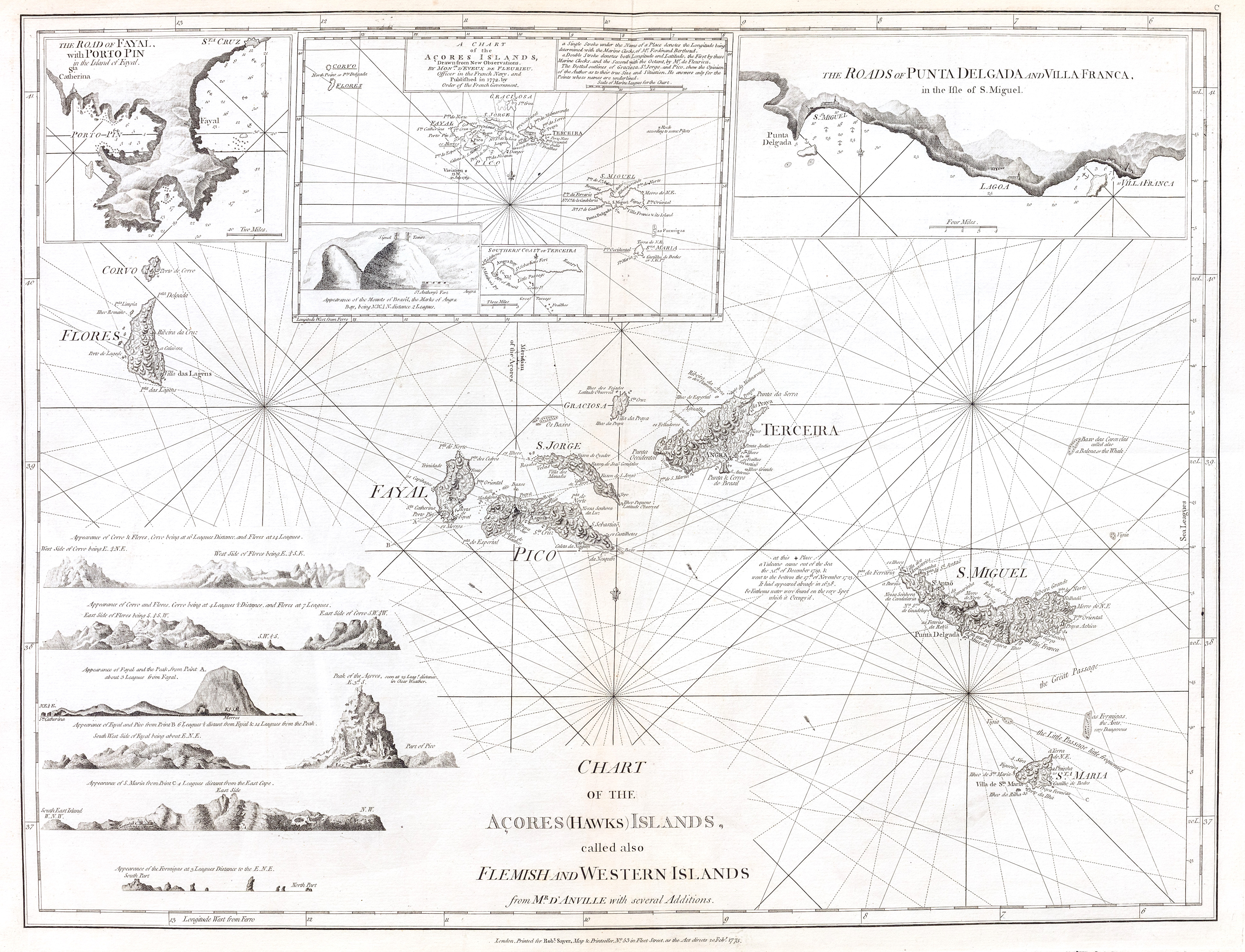 Chart of the Açores (Hawks) islands called also Flemish and …