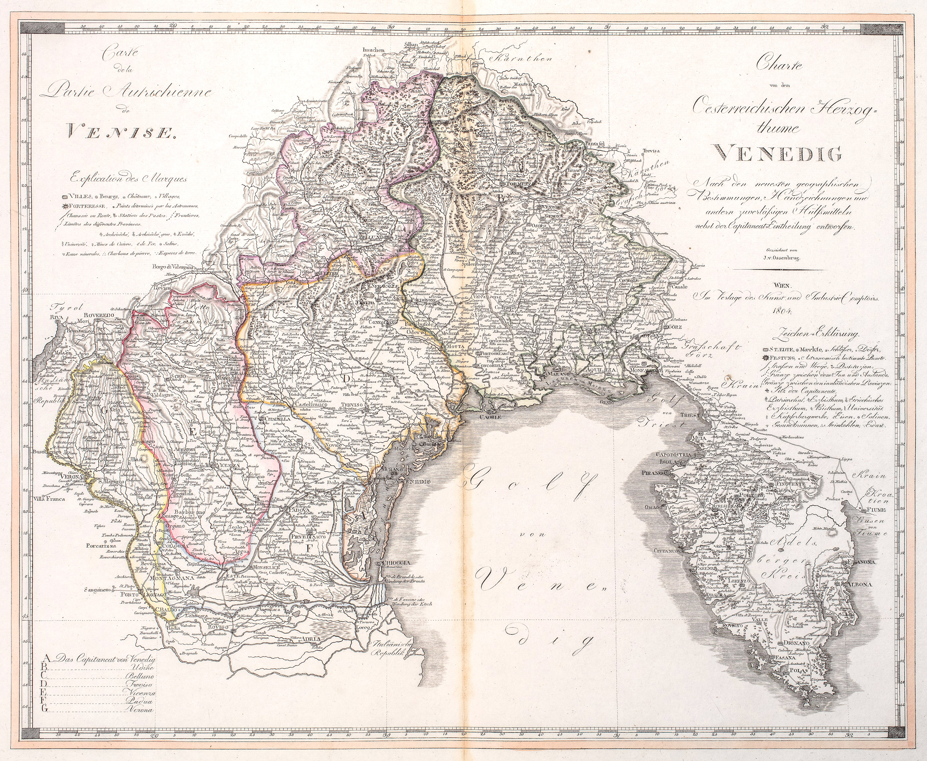 Charte von dem Oesterreichischen Herzogthume Venedig