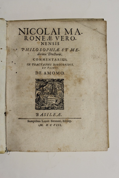 Commentarius, in tractatus Dioscoridis, et Plinii De Amomo