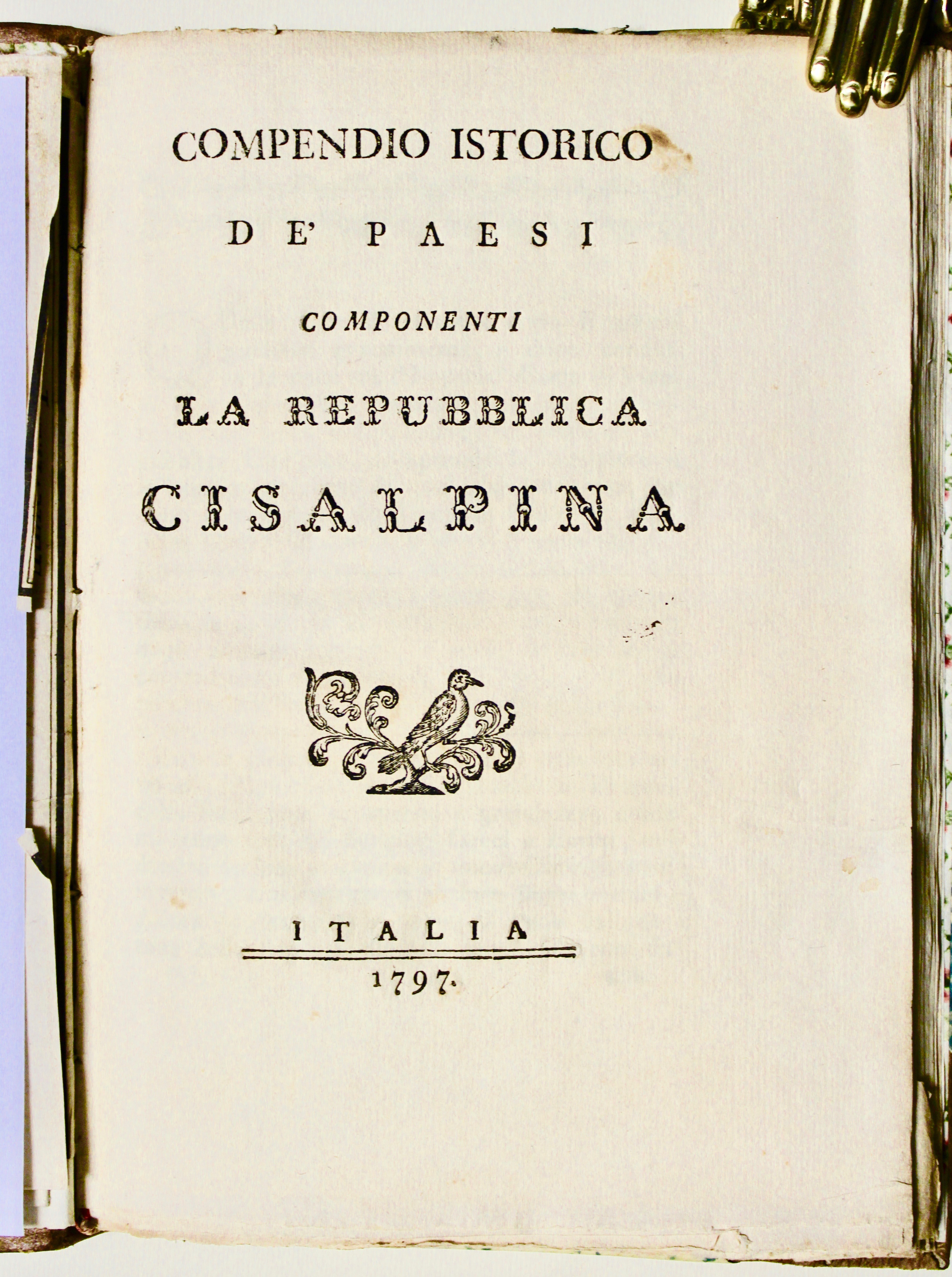 Compendio istorico de' paesi componenti la repubblica Cisalpina