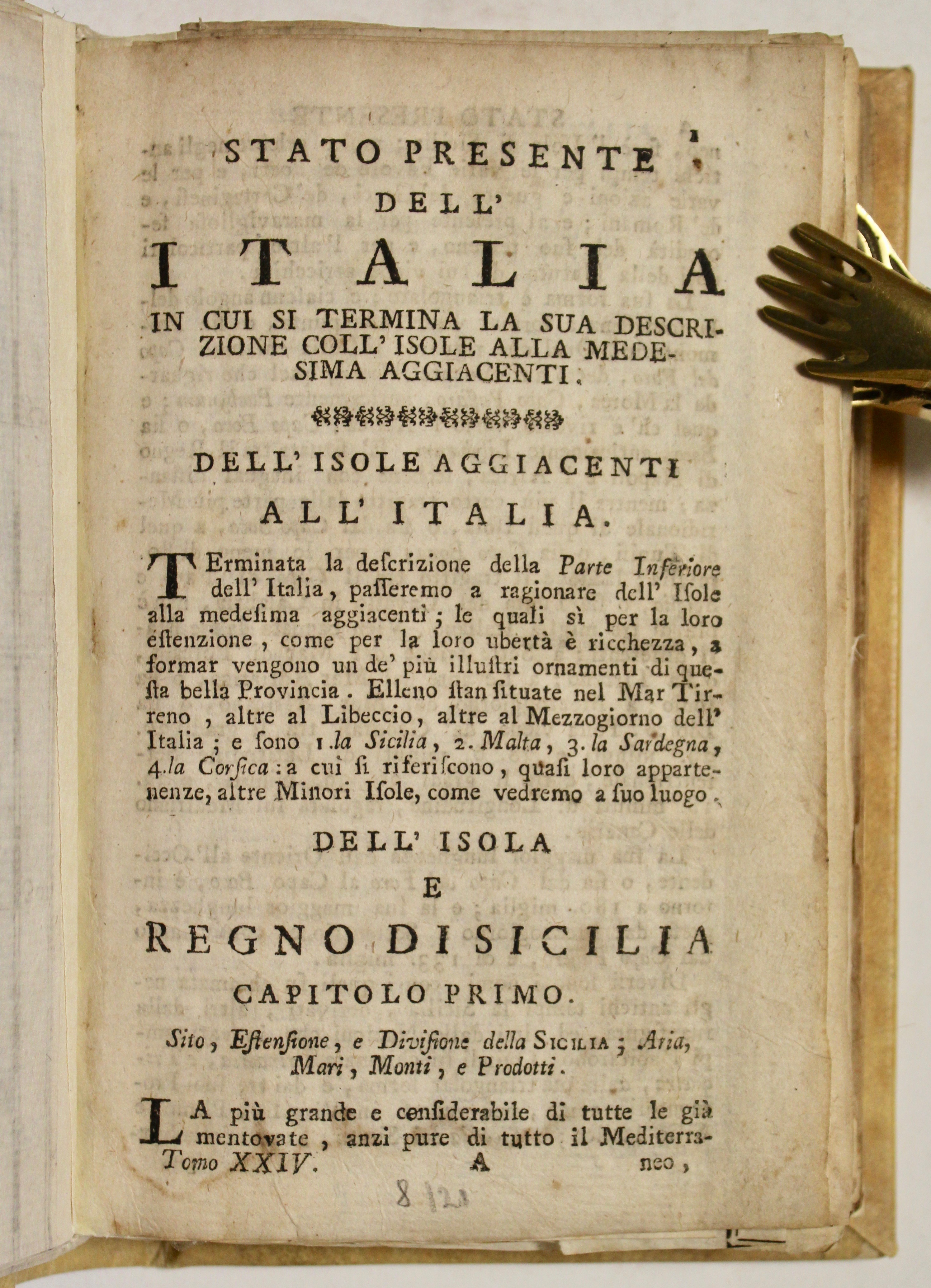 Compimento dell'Italia, o sia descrizione dell'isole alla medesima aggiacenti. Dell'isola …