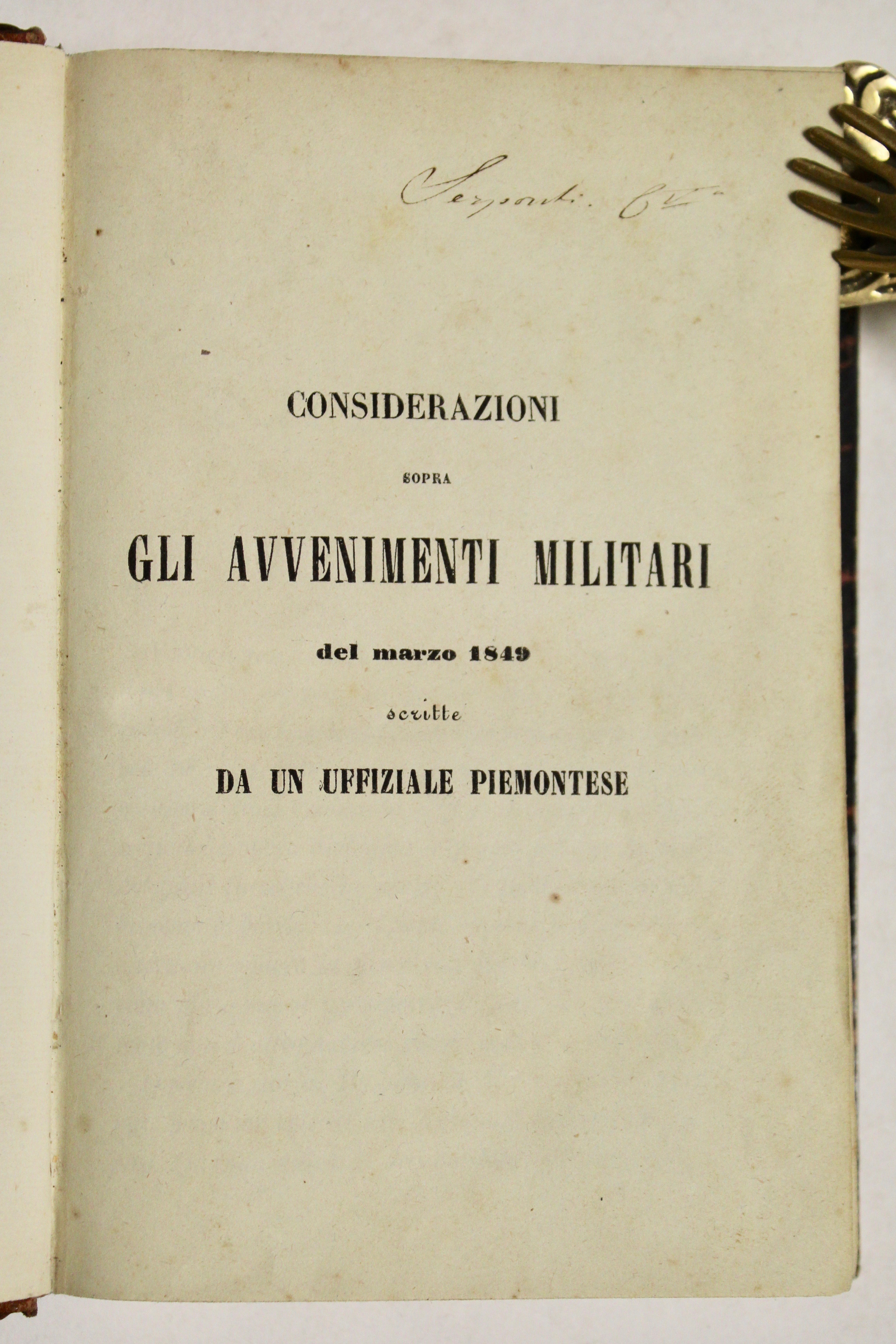 Considerazioni sopra gli avvenimenti militari del marzo 1849 scritte da …