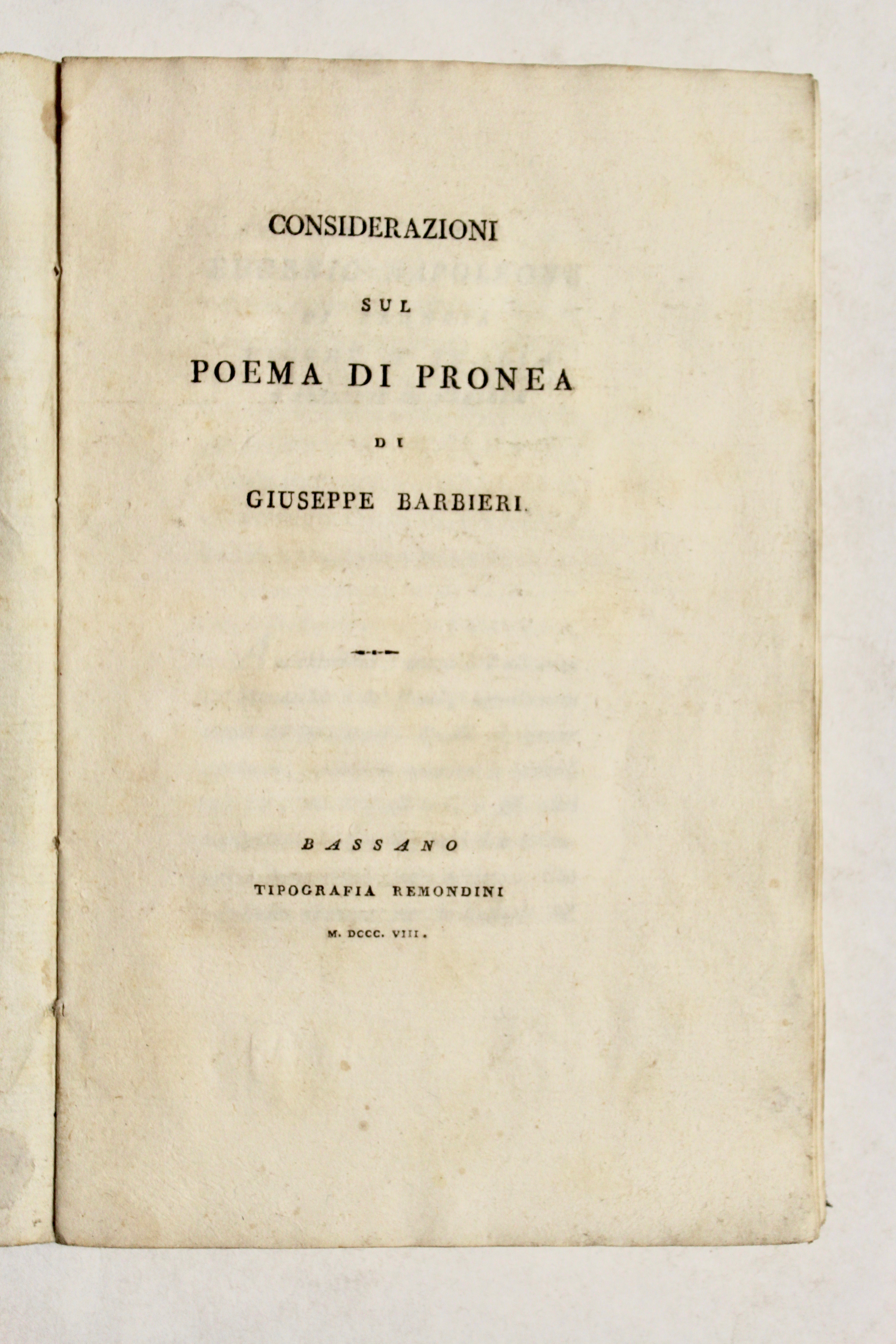 Considerazioni sul Poema di Pronea