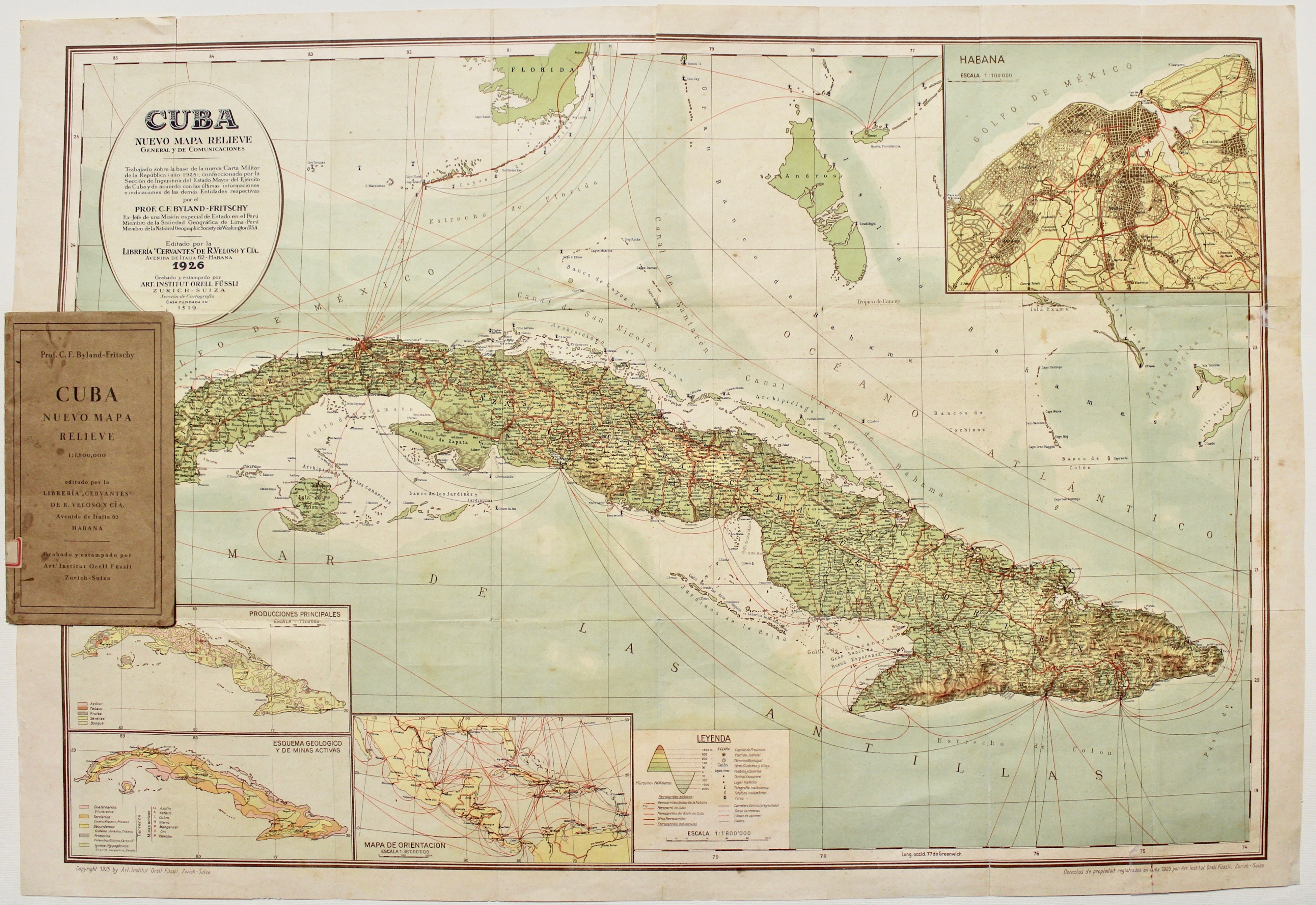 Cuba nuevo mapa relieve general y de comunicaciones.