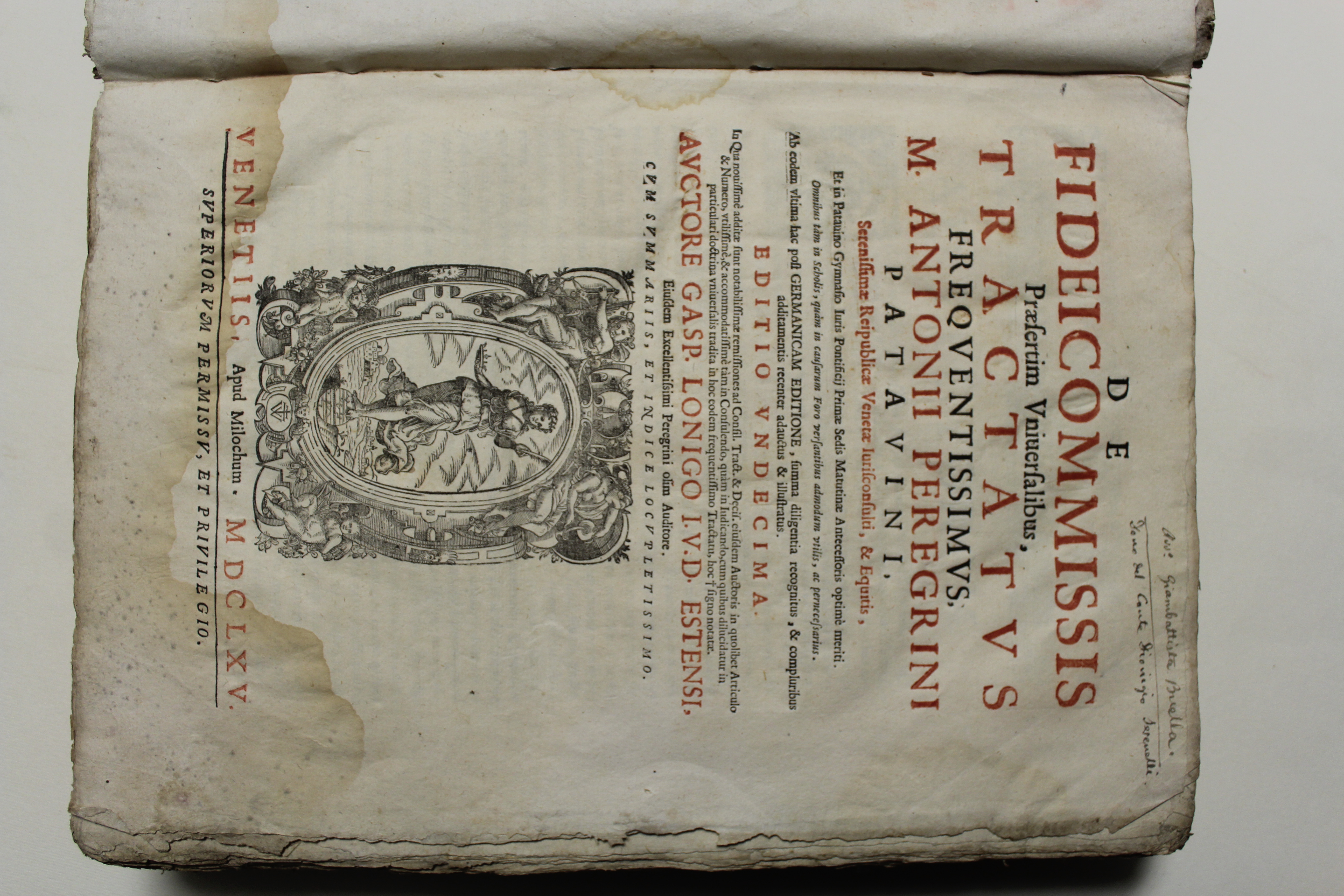 De Fideicommissis…tractatus frequentissimus M. Antonii Peregrini.