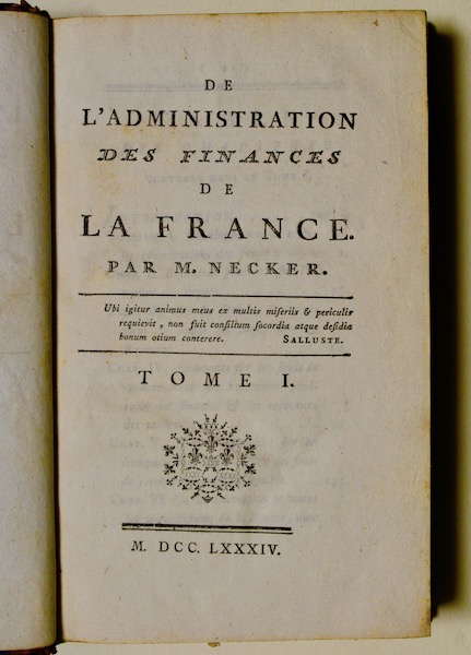 De l'administration des finances de la France…