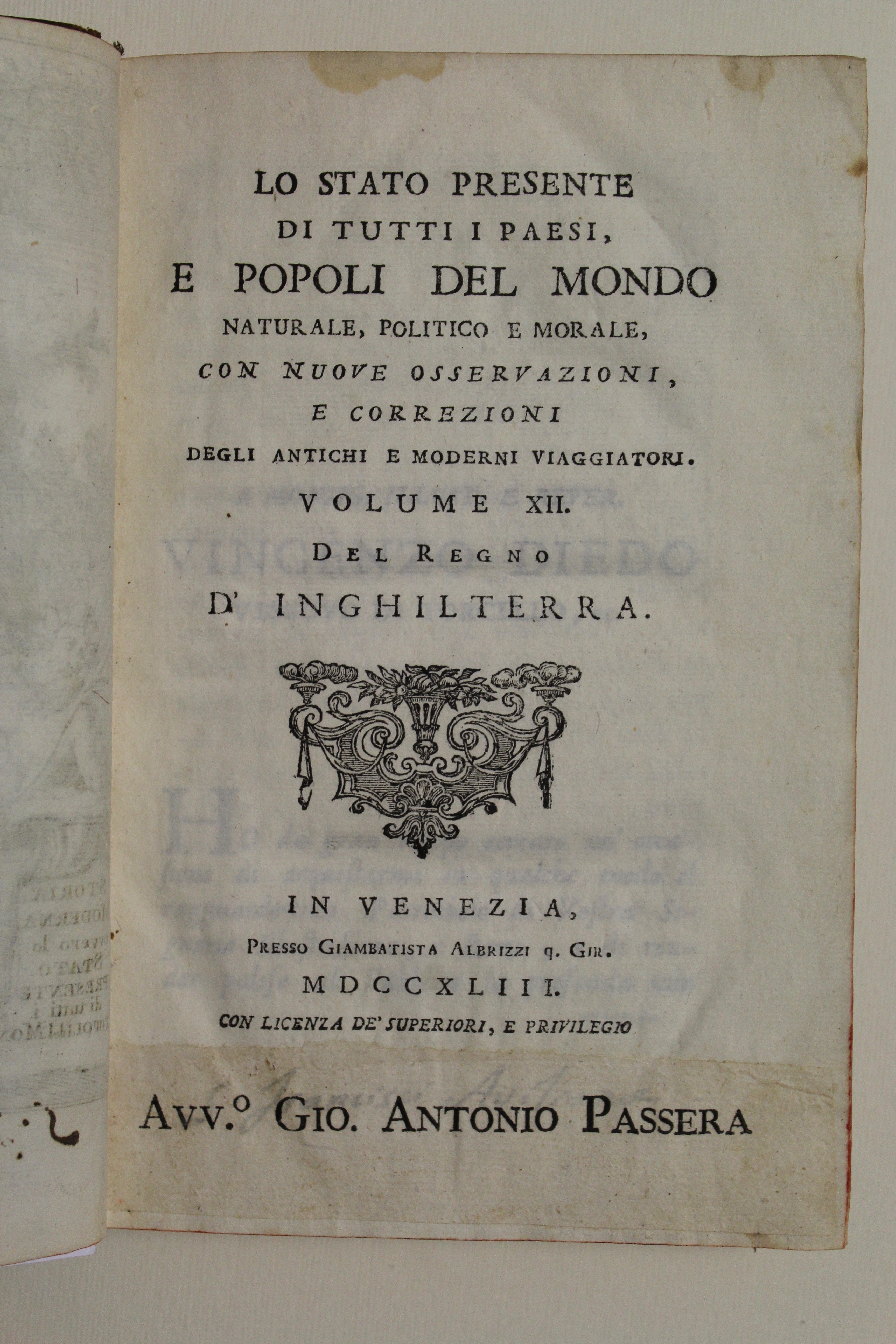 Del regno d'Inghilterra. Vol. XII tratto da: Lo stato presente …