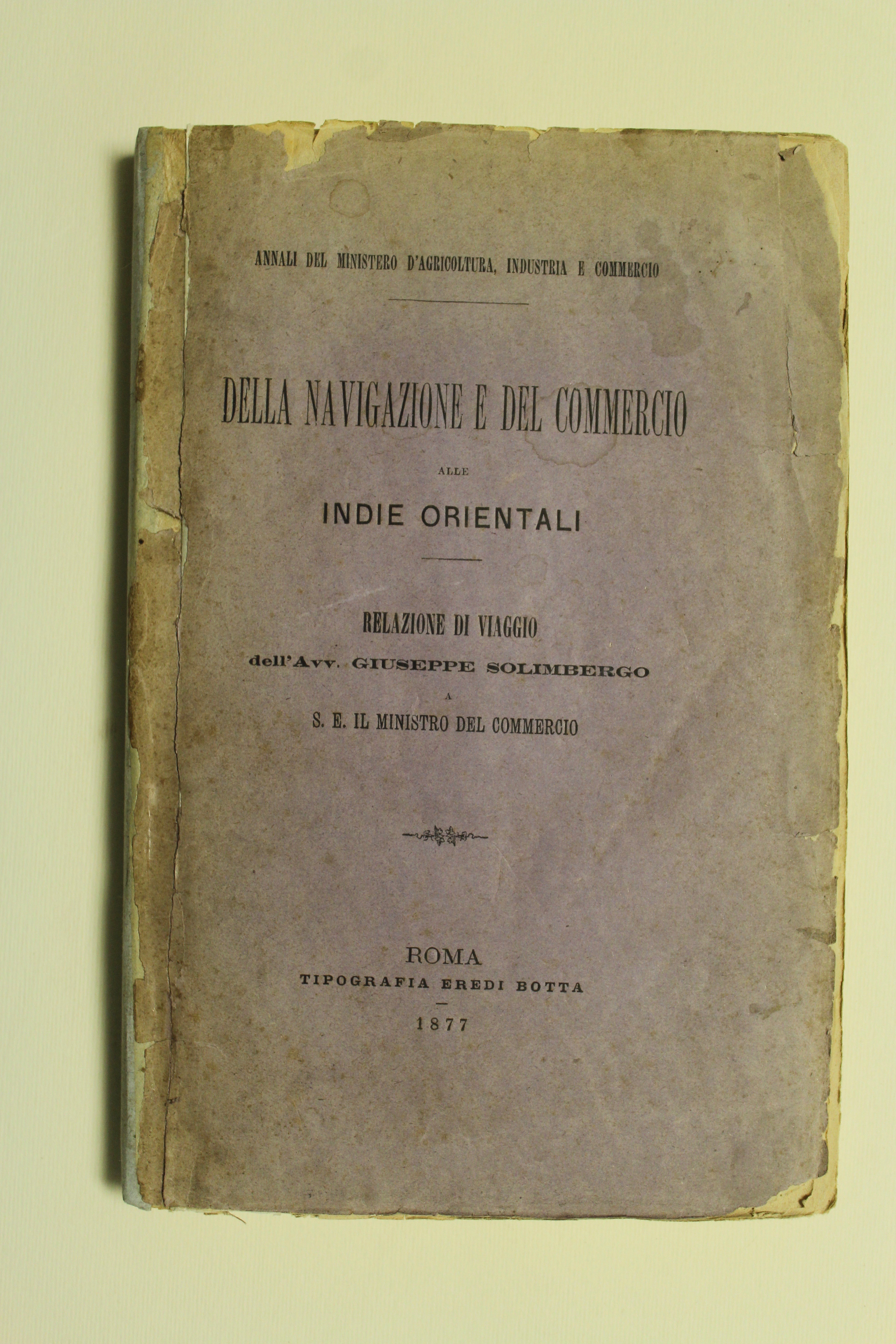 Della navigazione e del commercio alle Indie Orientali.