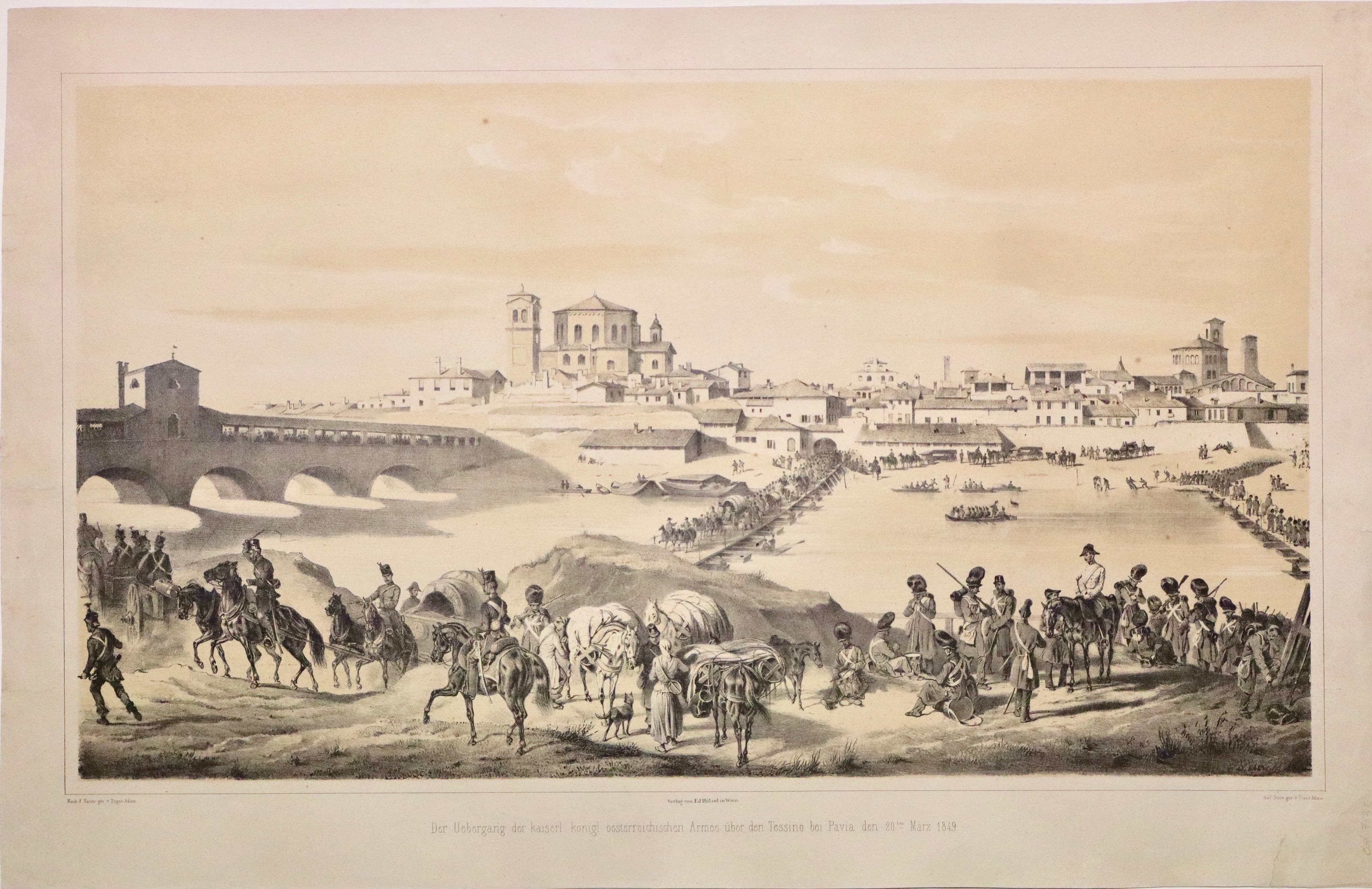 Der Uebergang der kaiserl. österreichischen Armee über den Tessino bei …