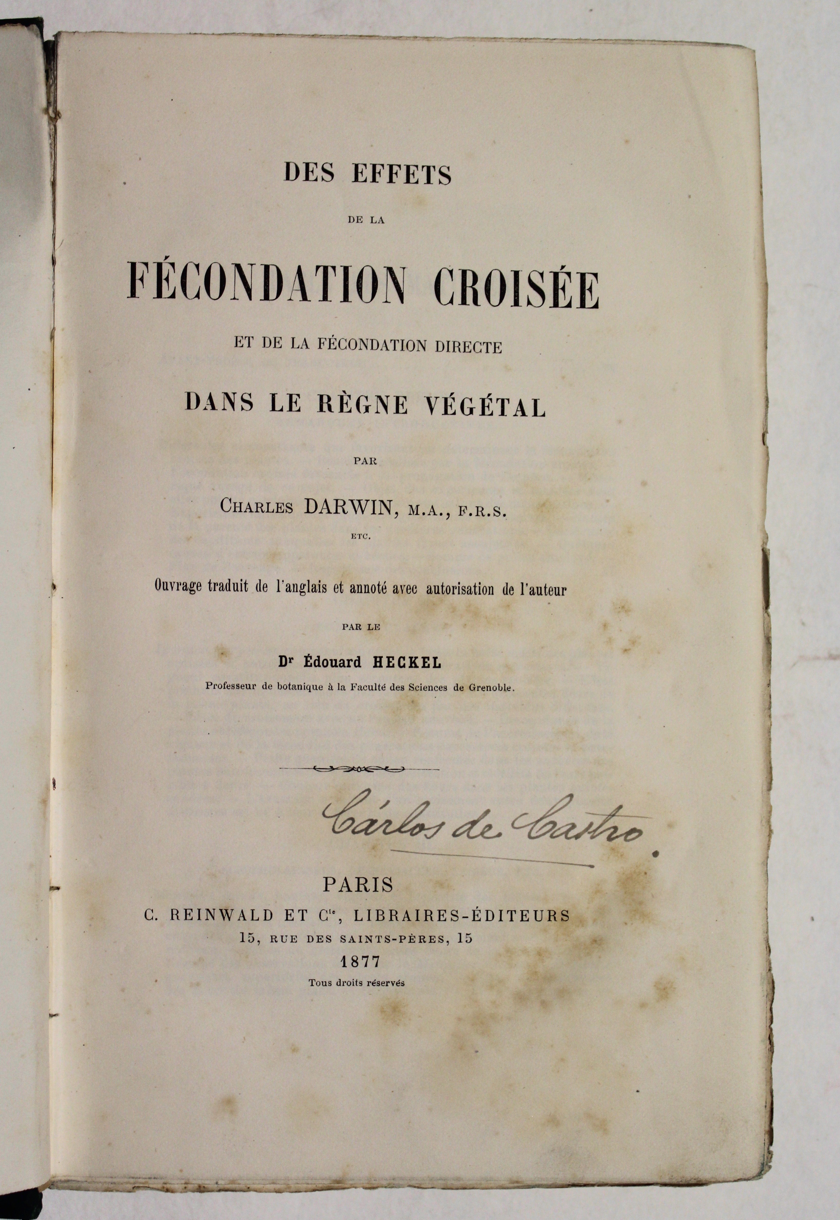 Des effects de la fécondation croisée et de la fécondation …