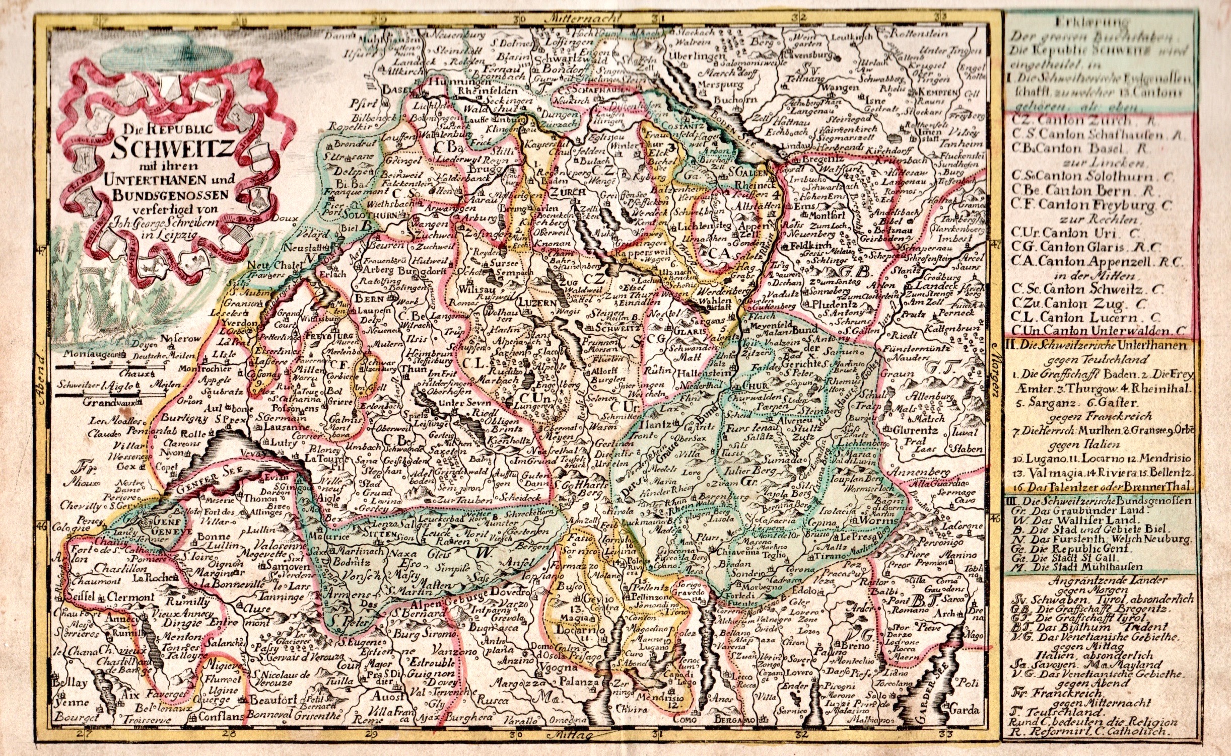 Die Republic Schweitz mit Iihrer Unterthanen und bundsgenossen